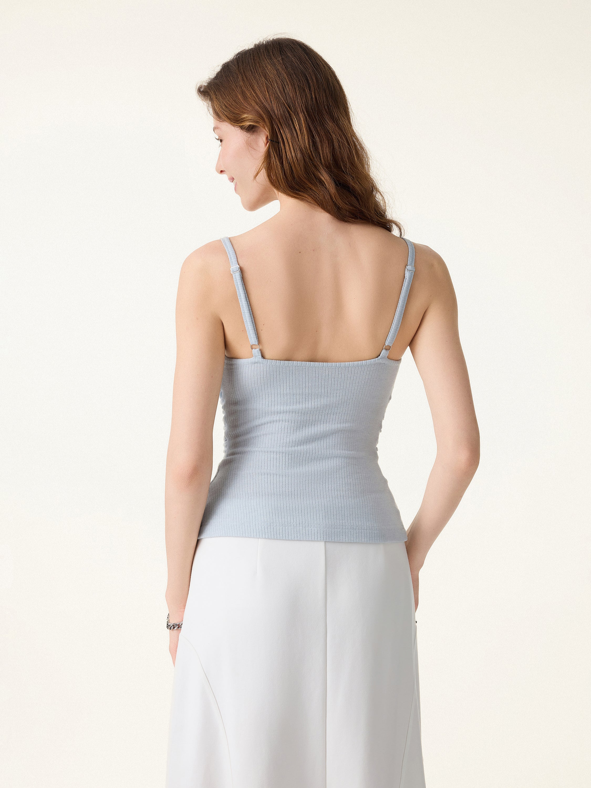 Soft Textured Adjustable Spaghetti Bra Tank - Image 7