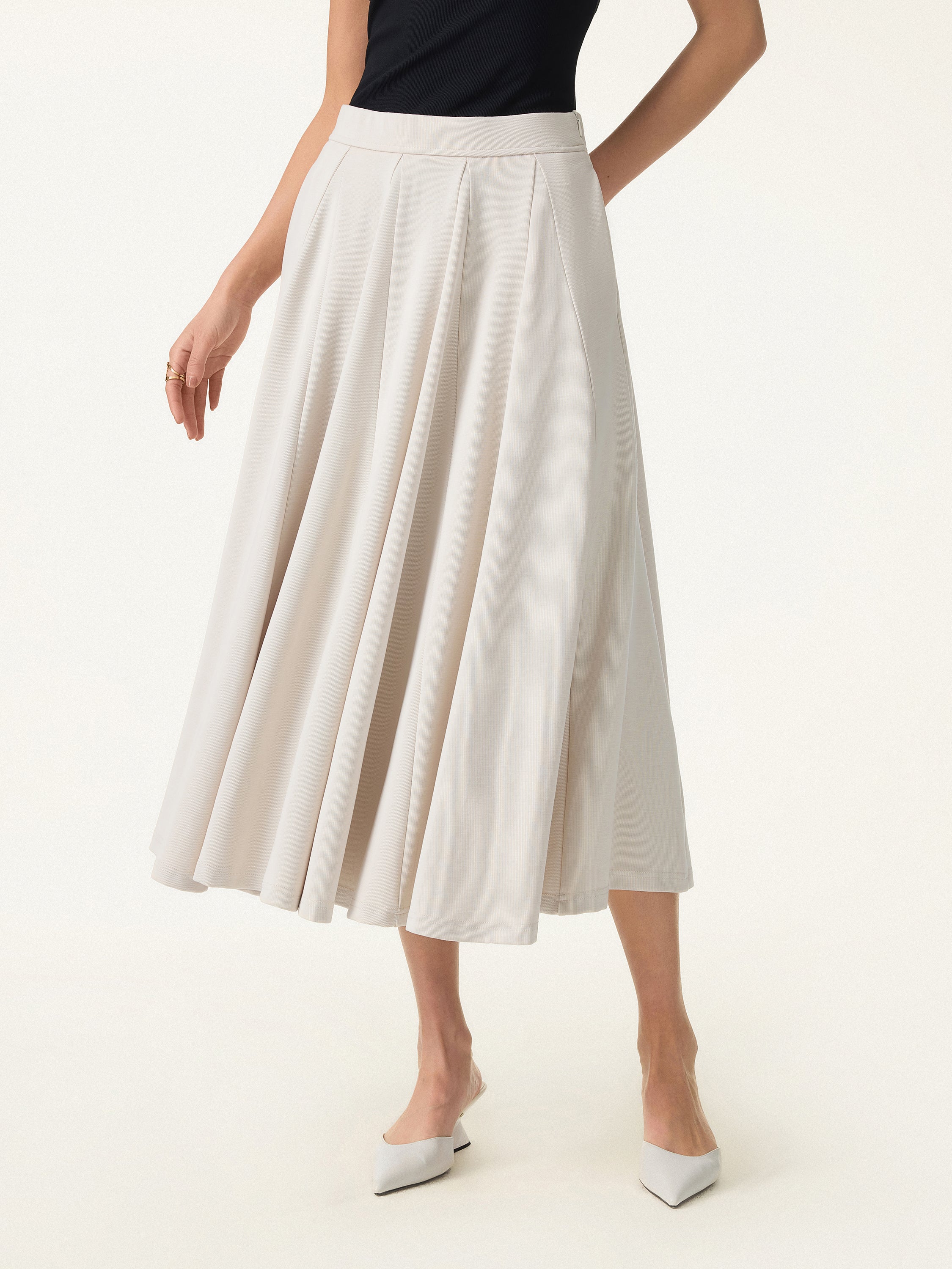Lyocell Blend Volume Skirt with Pockets - Image 6