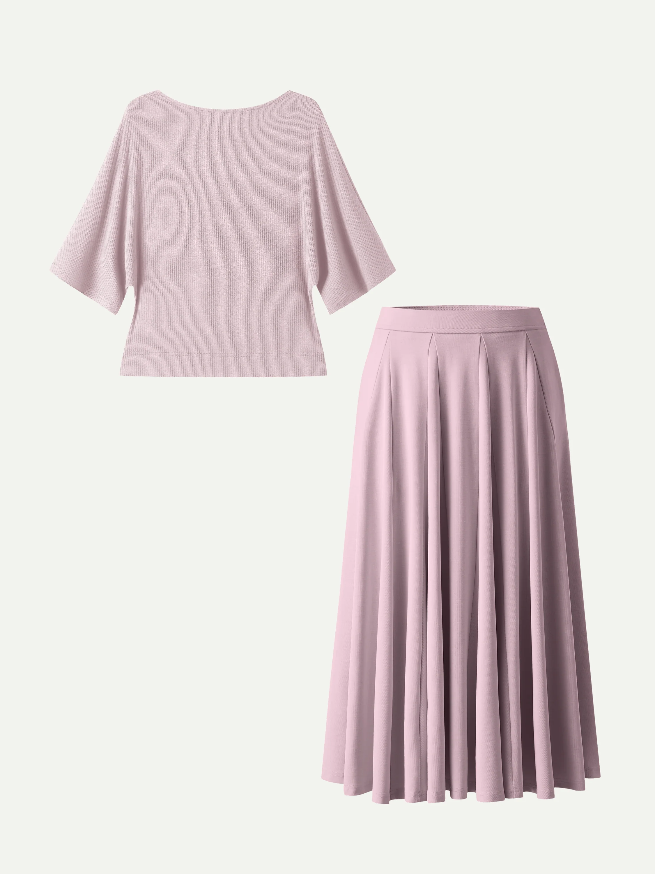 2Pcs Set Boatneck Top & Volume Skirt with Pockets - Image 6
