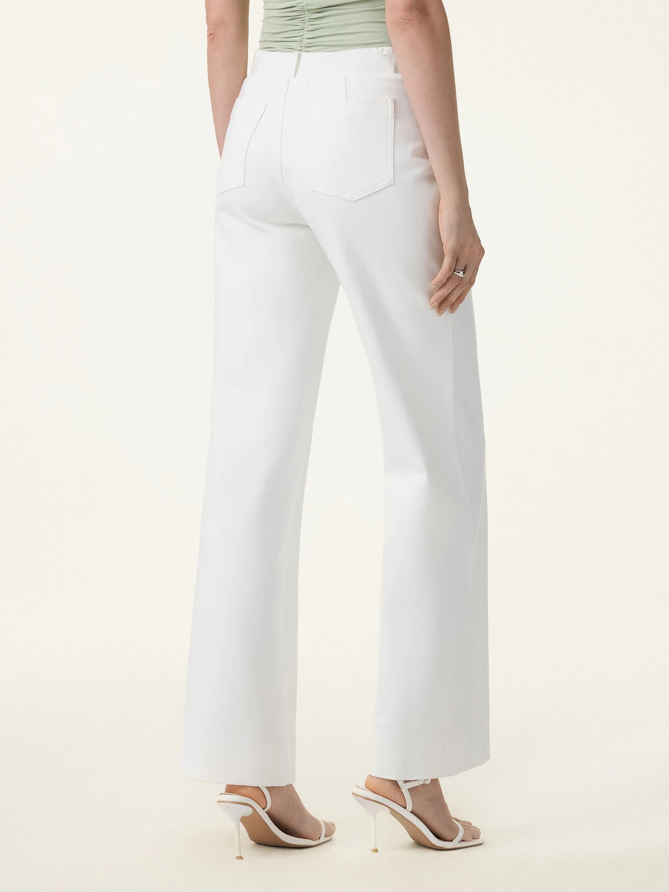 2Pcs Set Cowl Asymmetrical Tucked Top & Wide Leg Pants with Pockets - Image 12