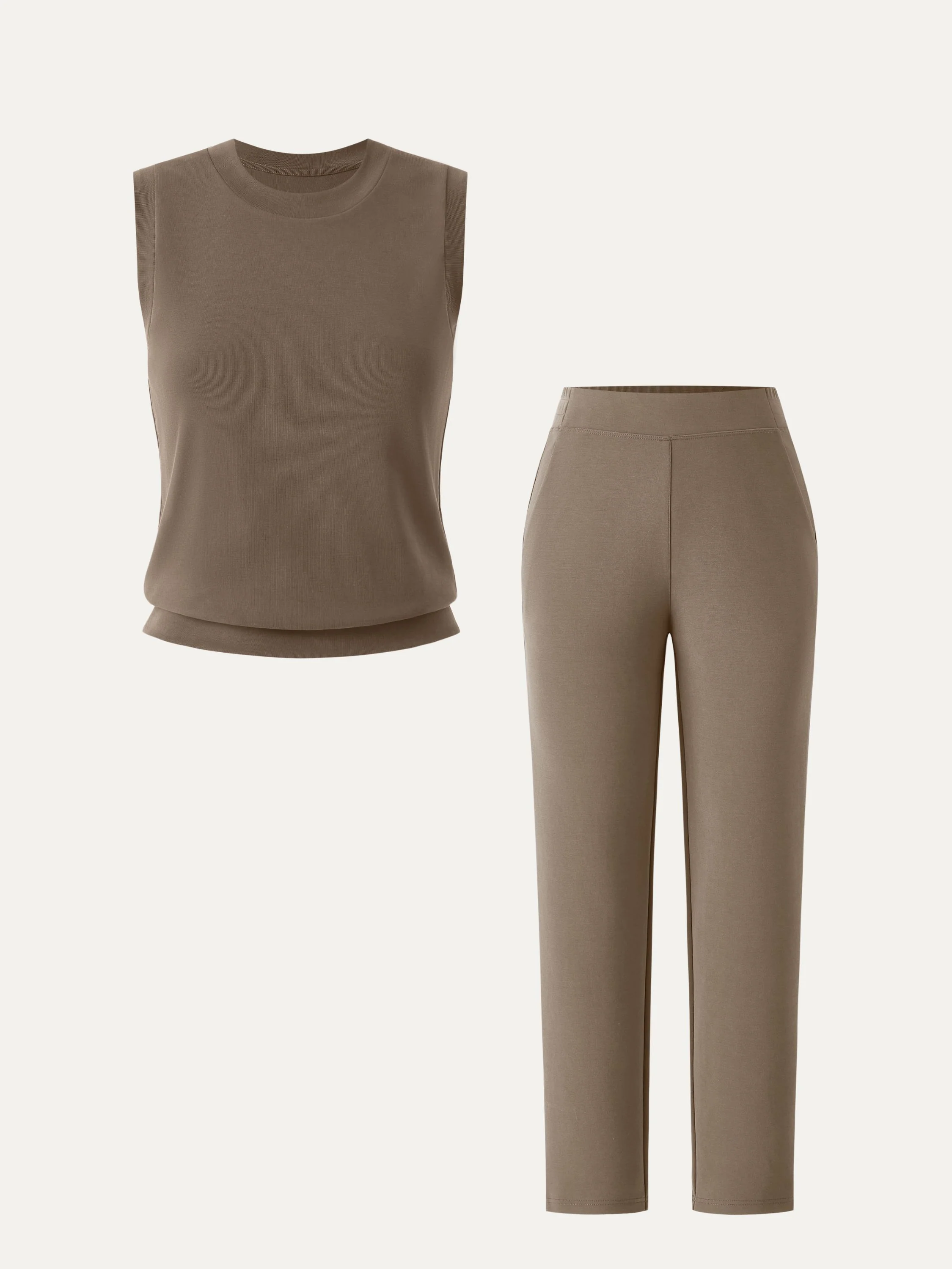 2Pcs Set Crewneck Tee & Mid Rise Tapered with Pockets - Image 11