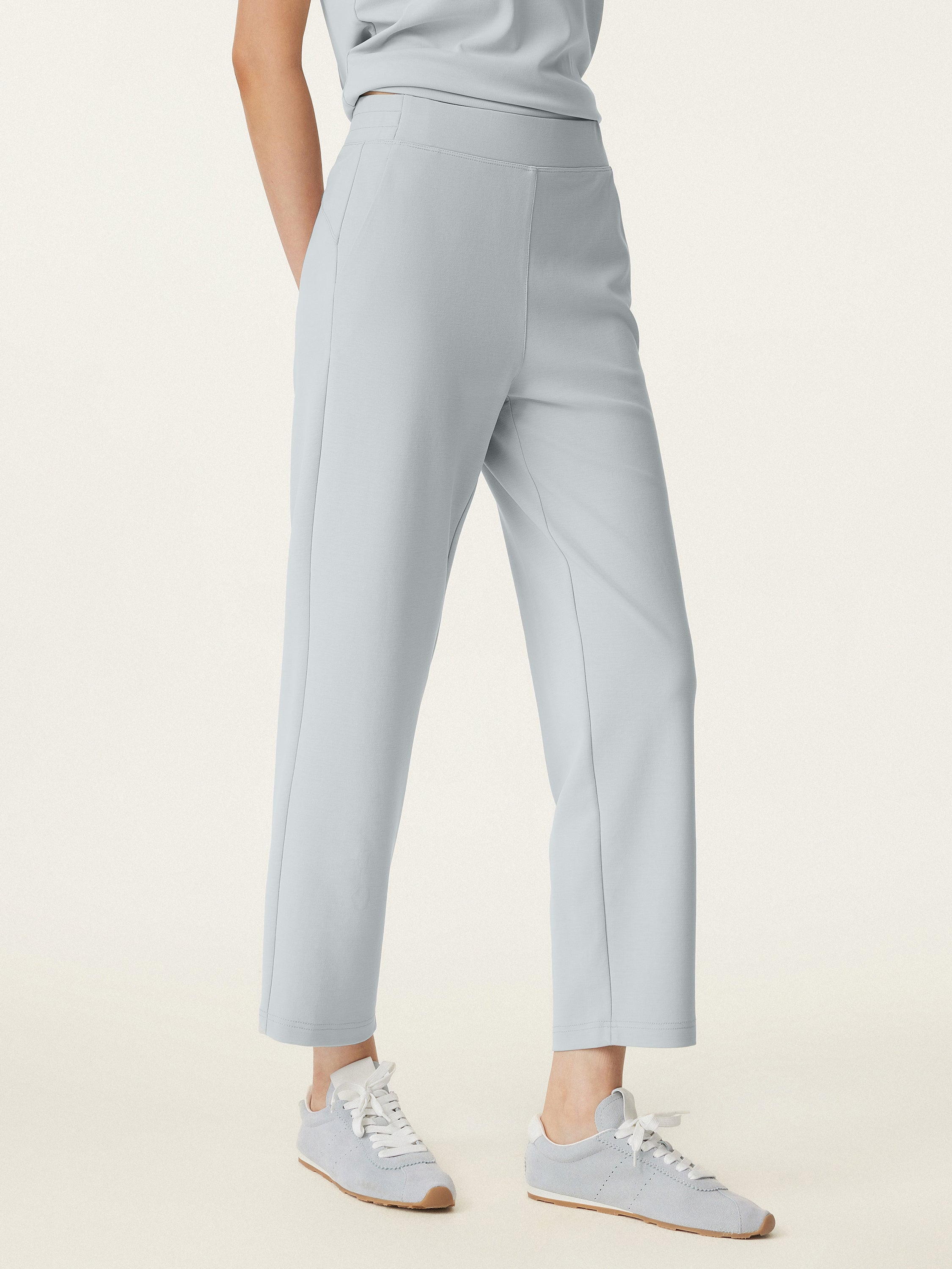 Mid Rise Pull-on Tapered Pants with Pockets - Image 6