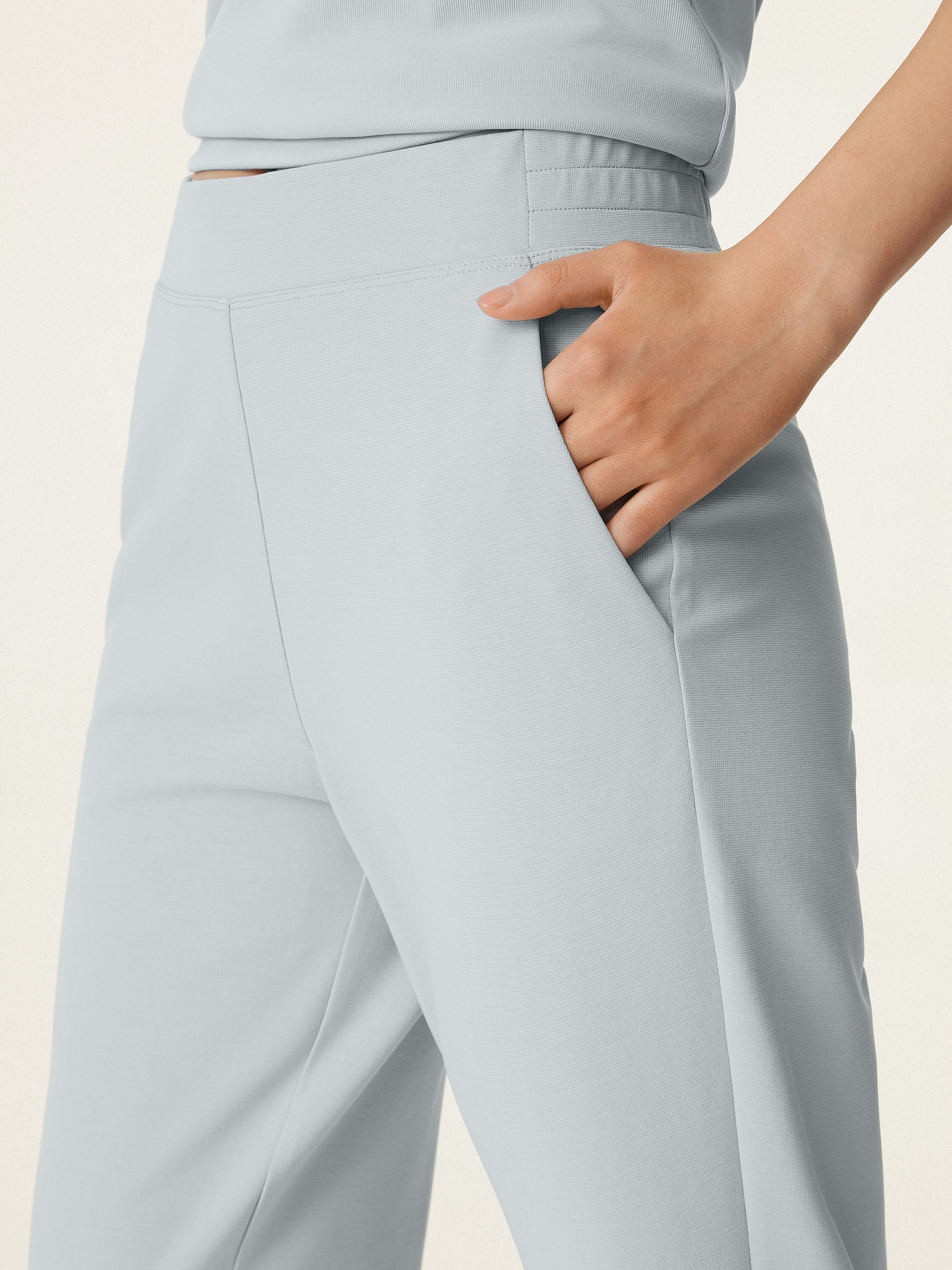 Mid Rise Pull-on Tapered Pants with Pockets - Image 2