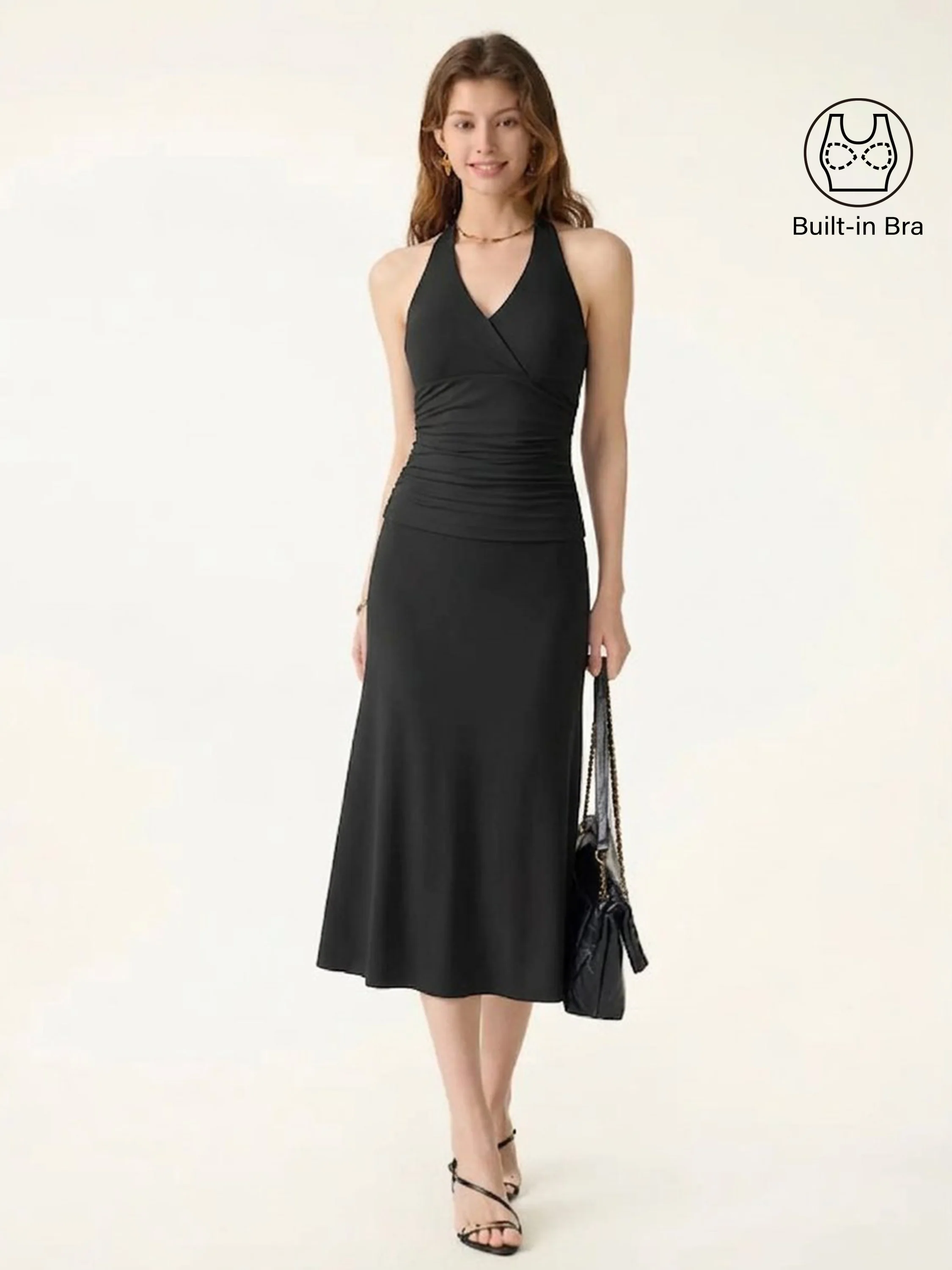 2Pcs Set Halter Neck Bra Tank & Pull-on Mermaid Midi Skirt - Image 7