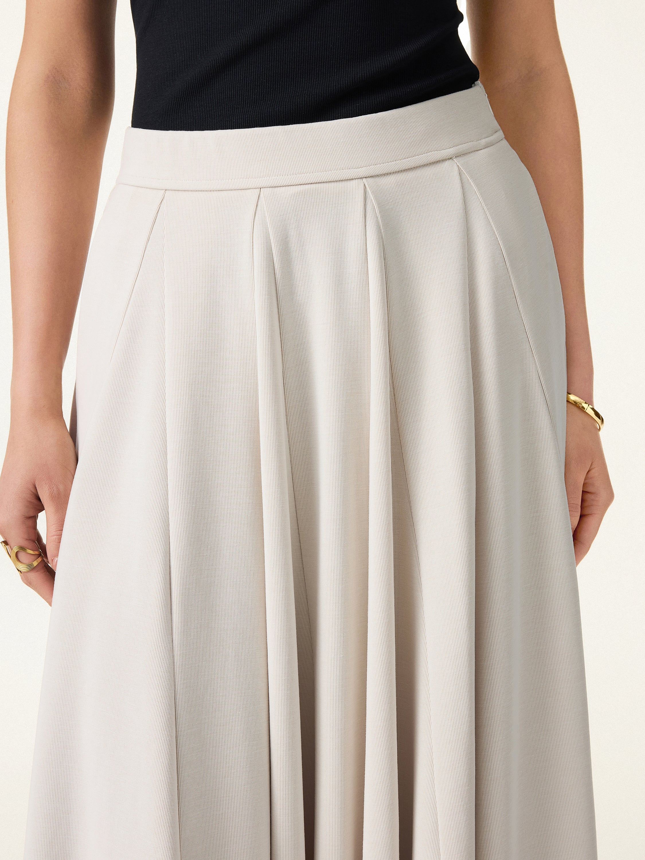 Lyocell Blend Volume Skirt with Pockets - Image 7