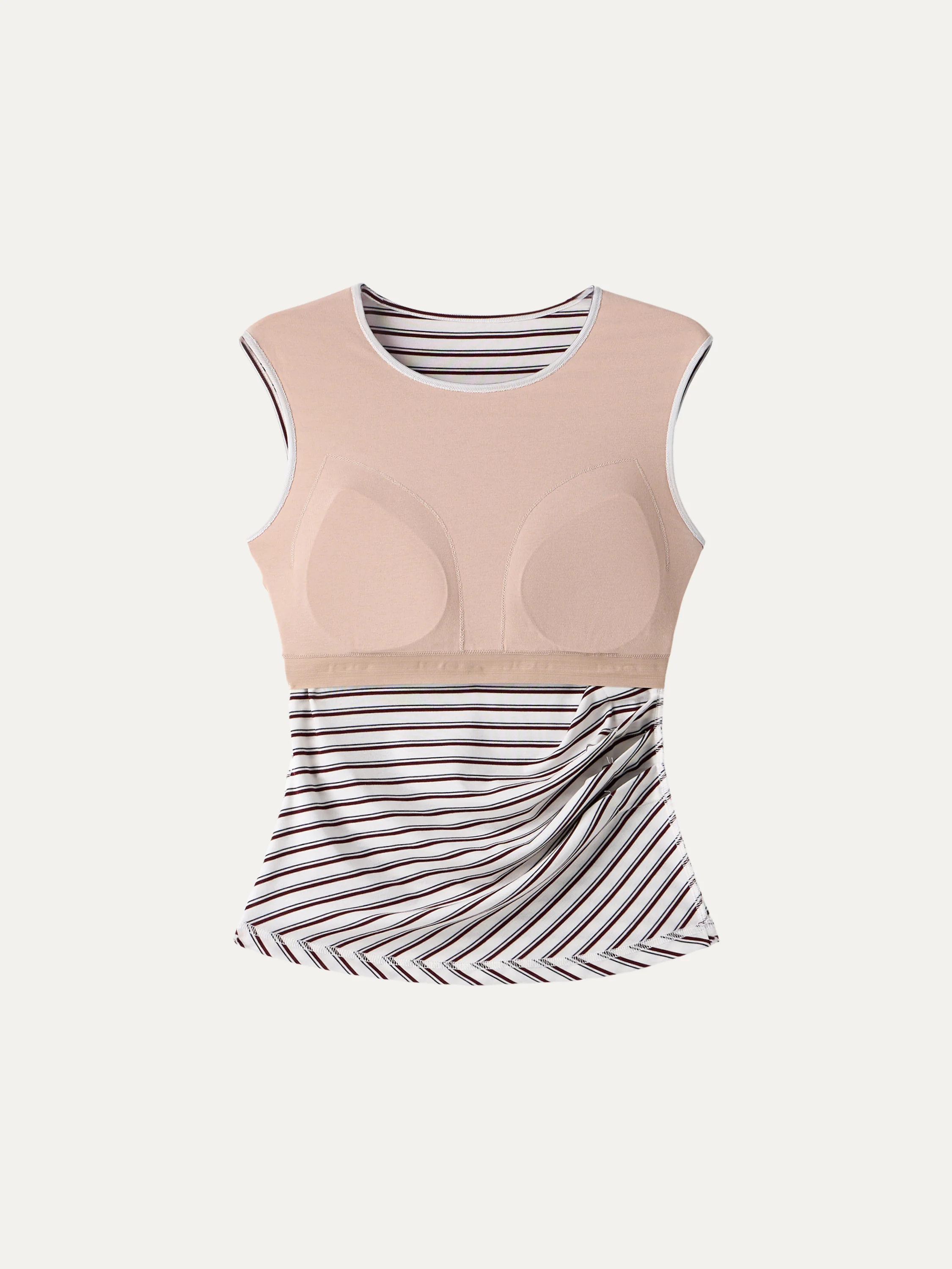 Lyocell Striped Tucked Sleeveless Bra Top - Image 10