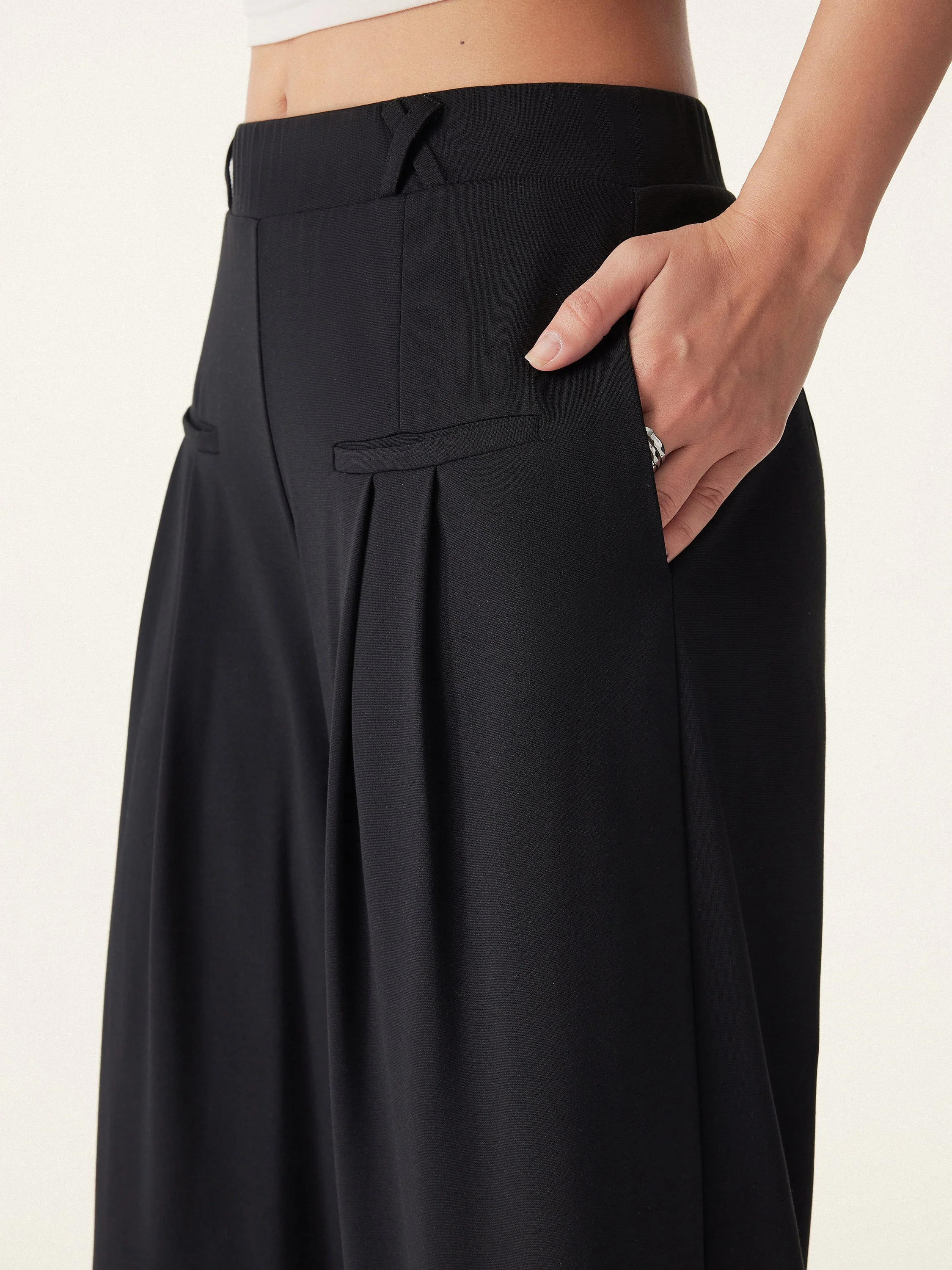 2Pcs Set Surplice Sleeveless Top & Mid Rise Wide Leg Trouser - Image 14