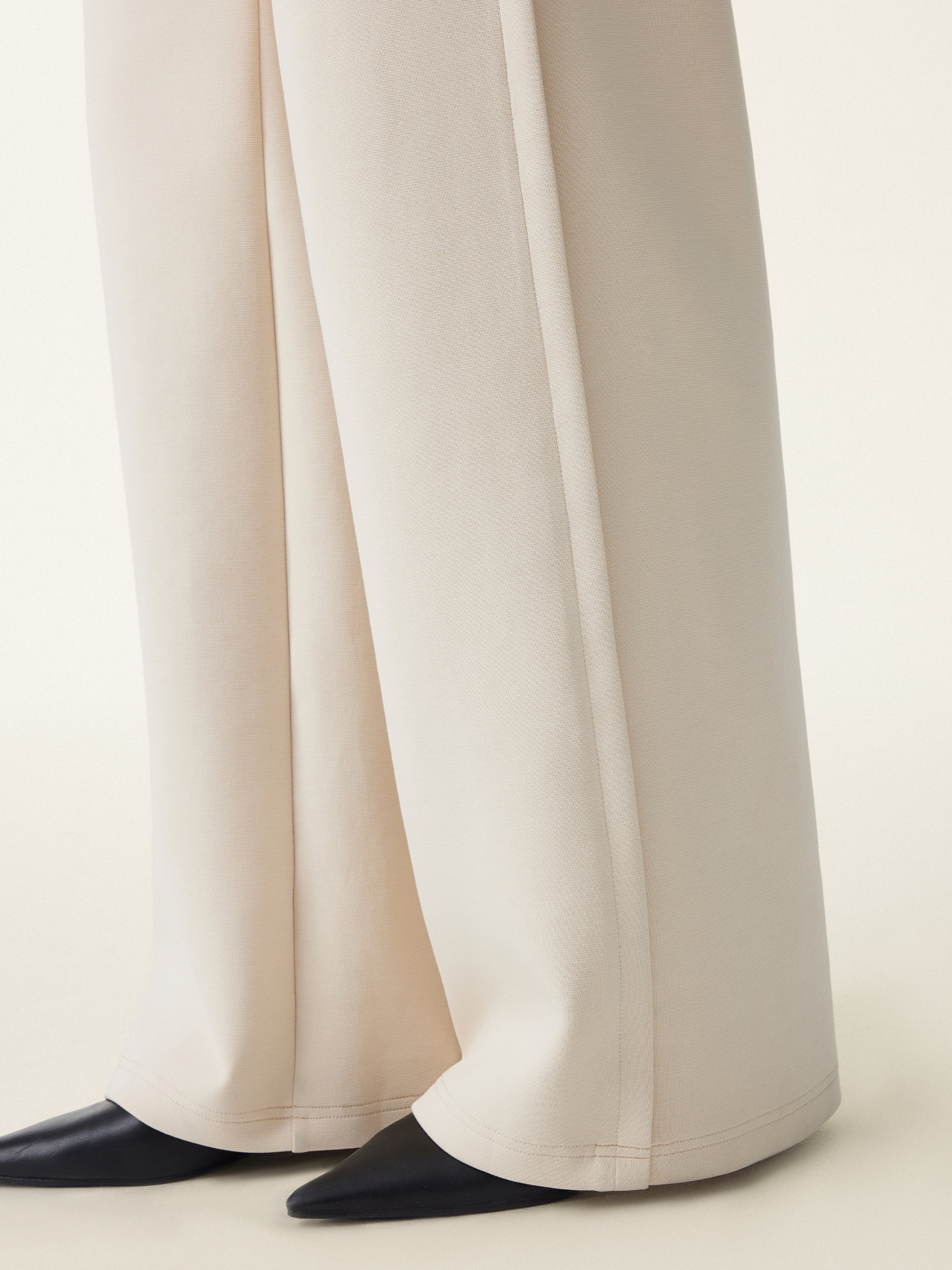 Stretchy Mid Rise Fly-Front Wide Leg Trousers - Image 6