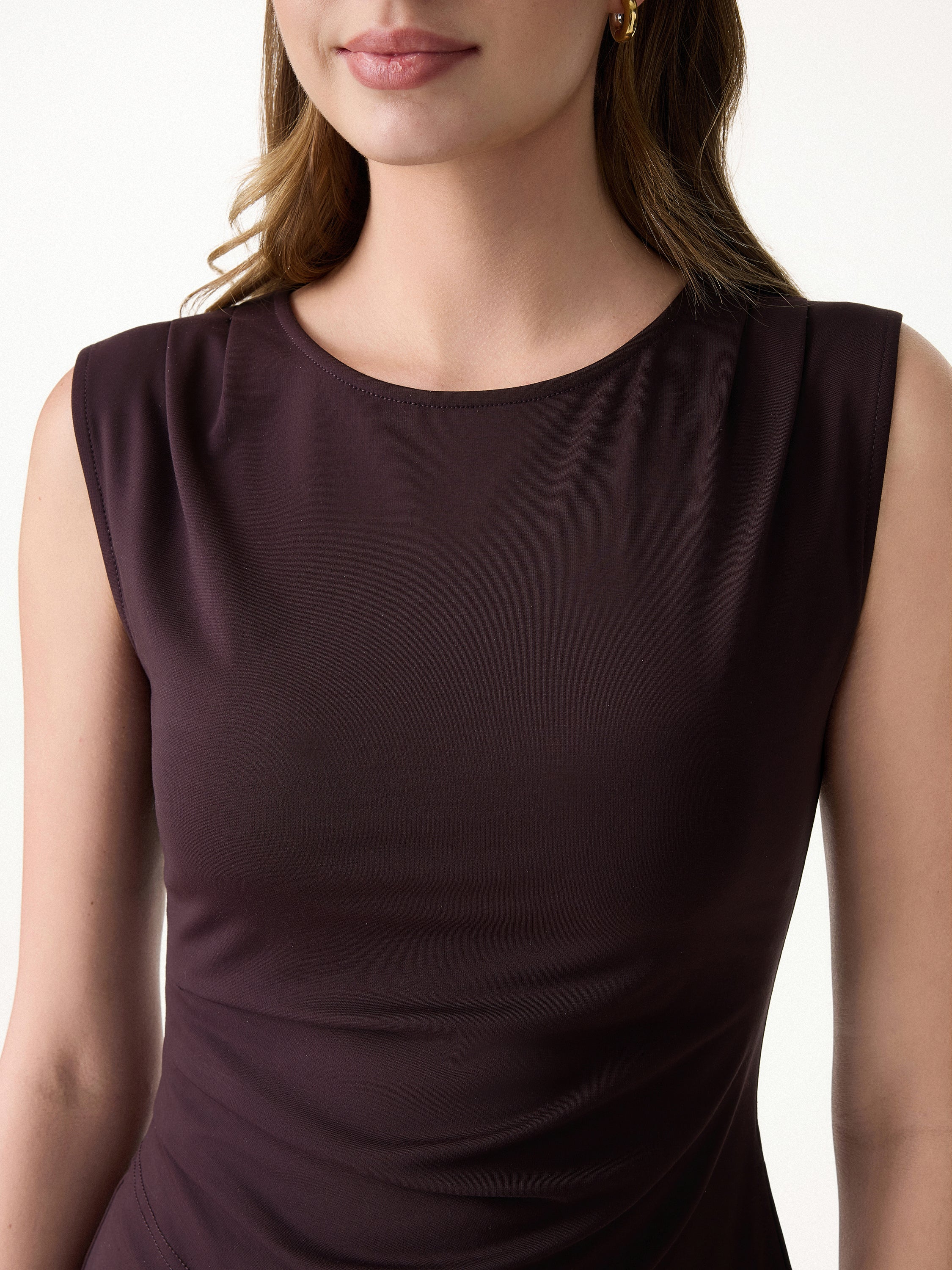 2Pcs Set Tucked Asymmetrical Hem Top & A-Line Pull-On Skirt - Image 9