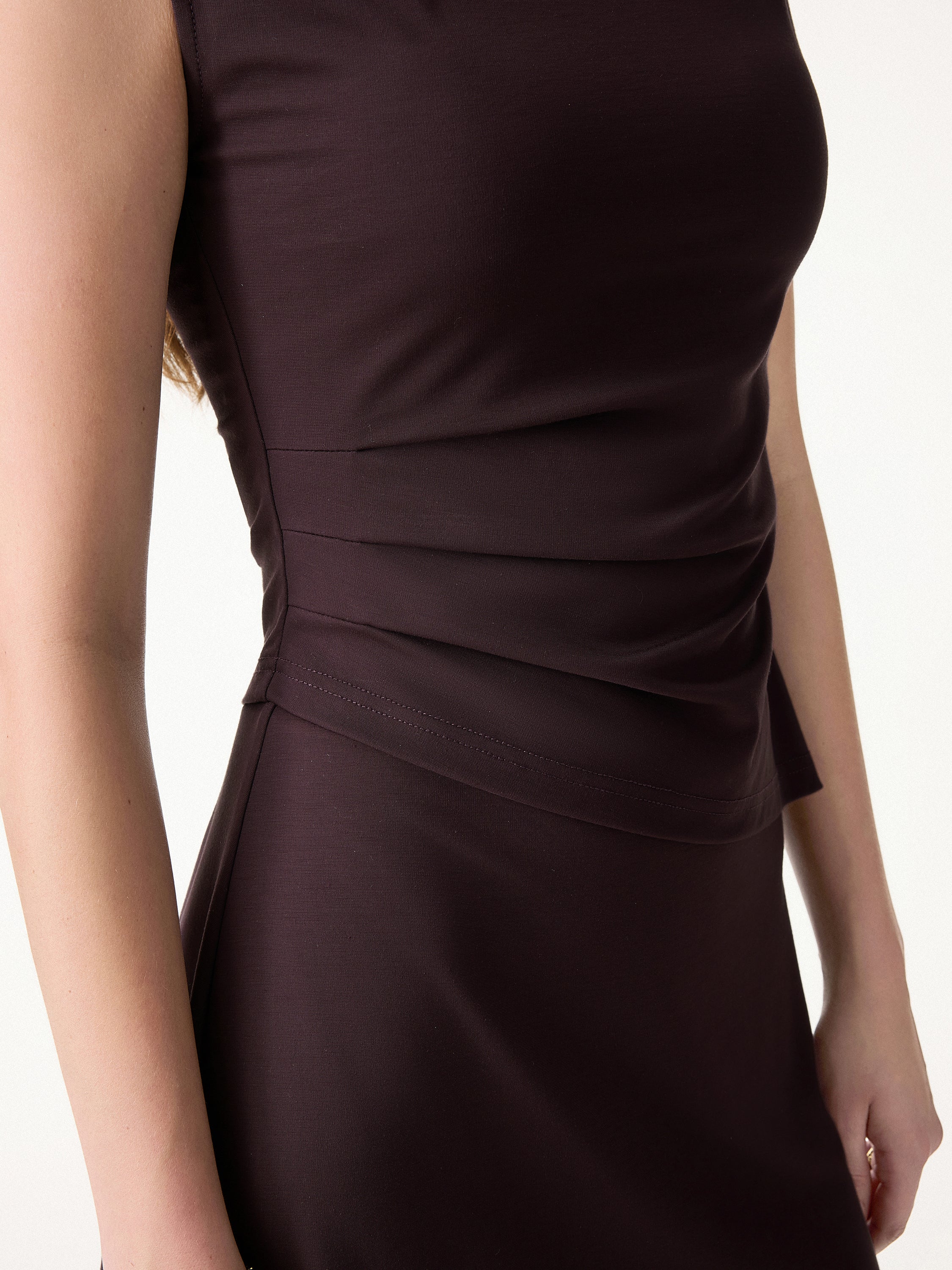 2Pcs Set Tucked Asymmetrical Hem Top & A-Line Pull-On Skirt - Image 10