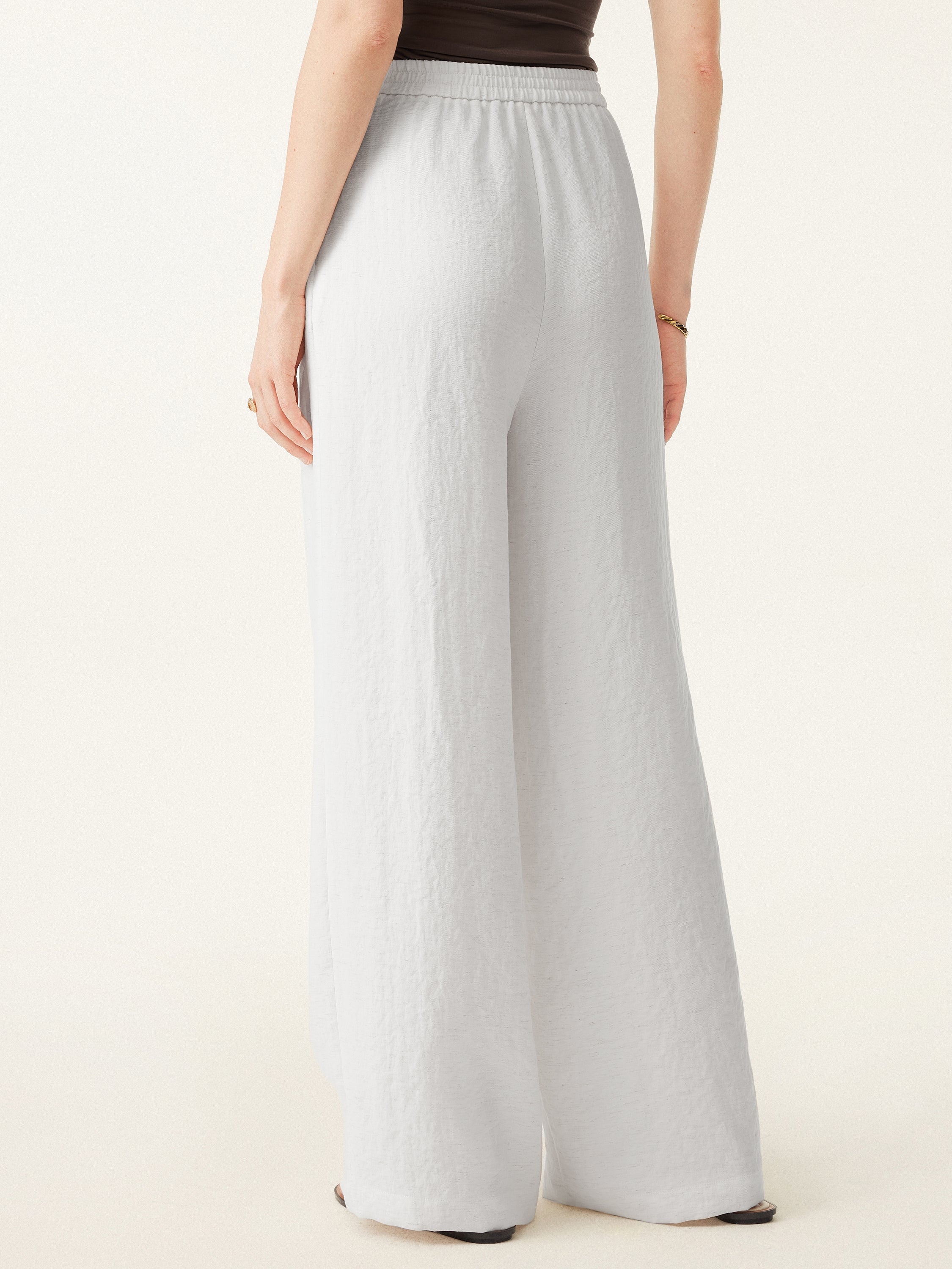 Breezy Linen Mid Rise Wide Leg Pant with Pockets - Image 12