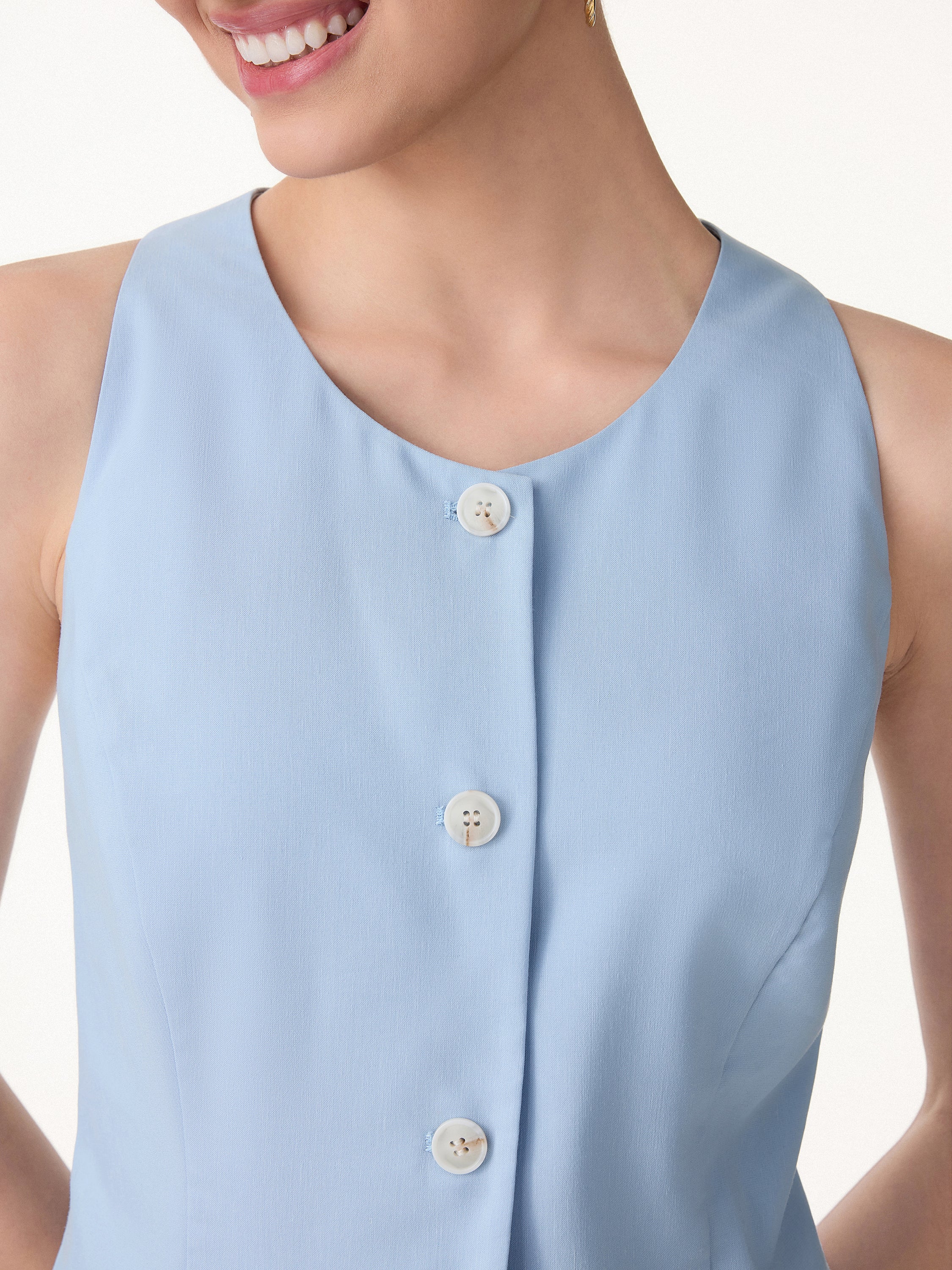 2Pcs Set Waistcoat with Pockets & Wide Leg Pants - Image 9