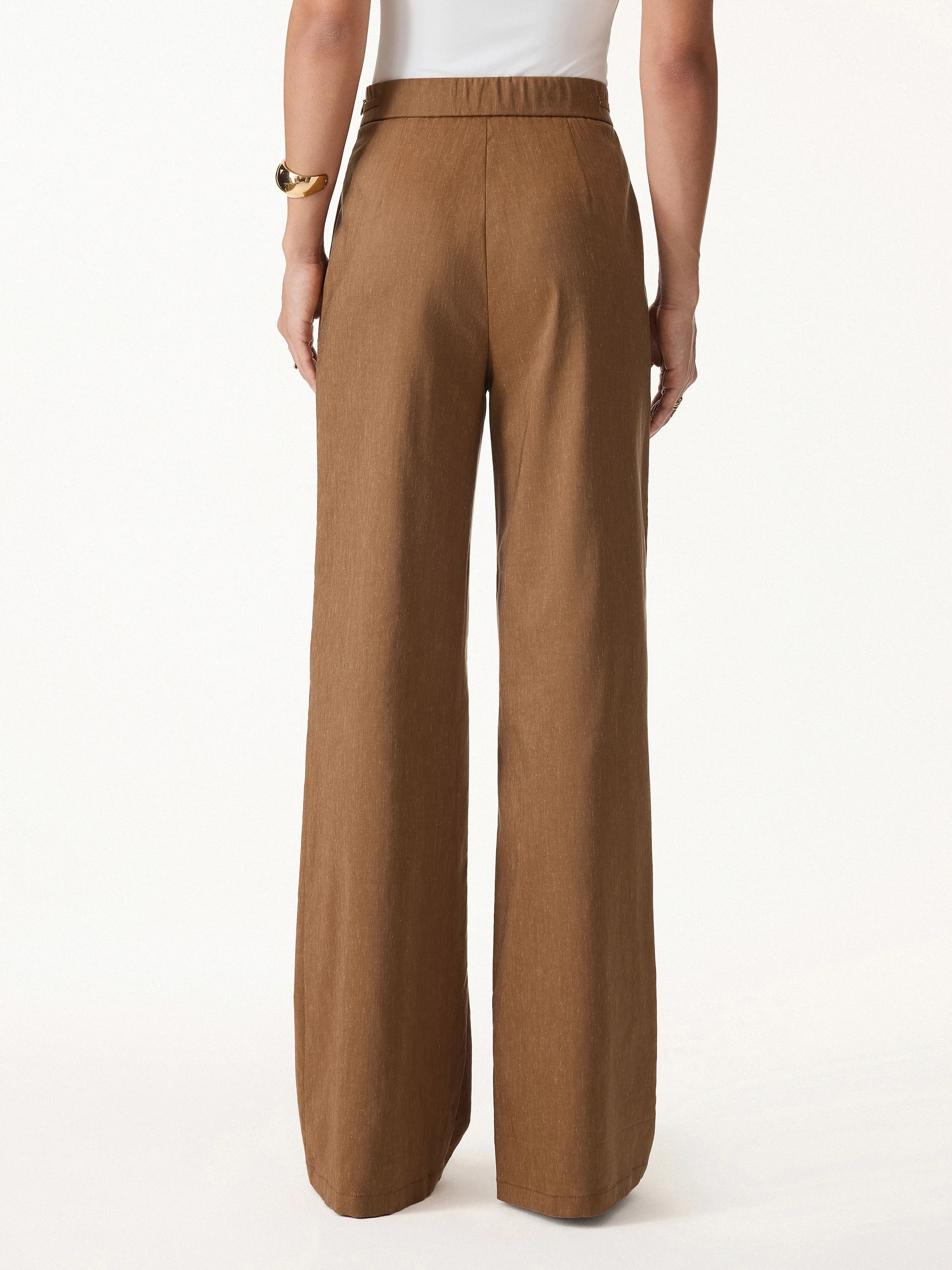 2Pcs Set Wrap Top with Self-Tie & Drawstring Wide Leg Pants with Pockets - Image 9