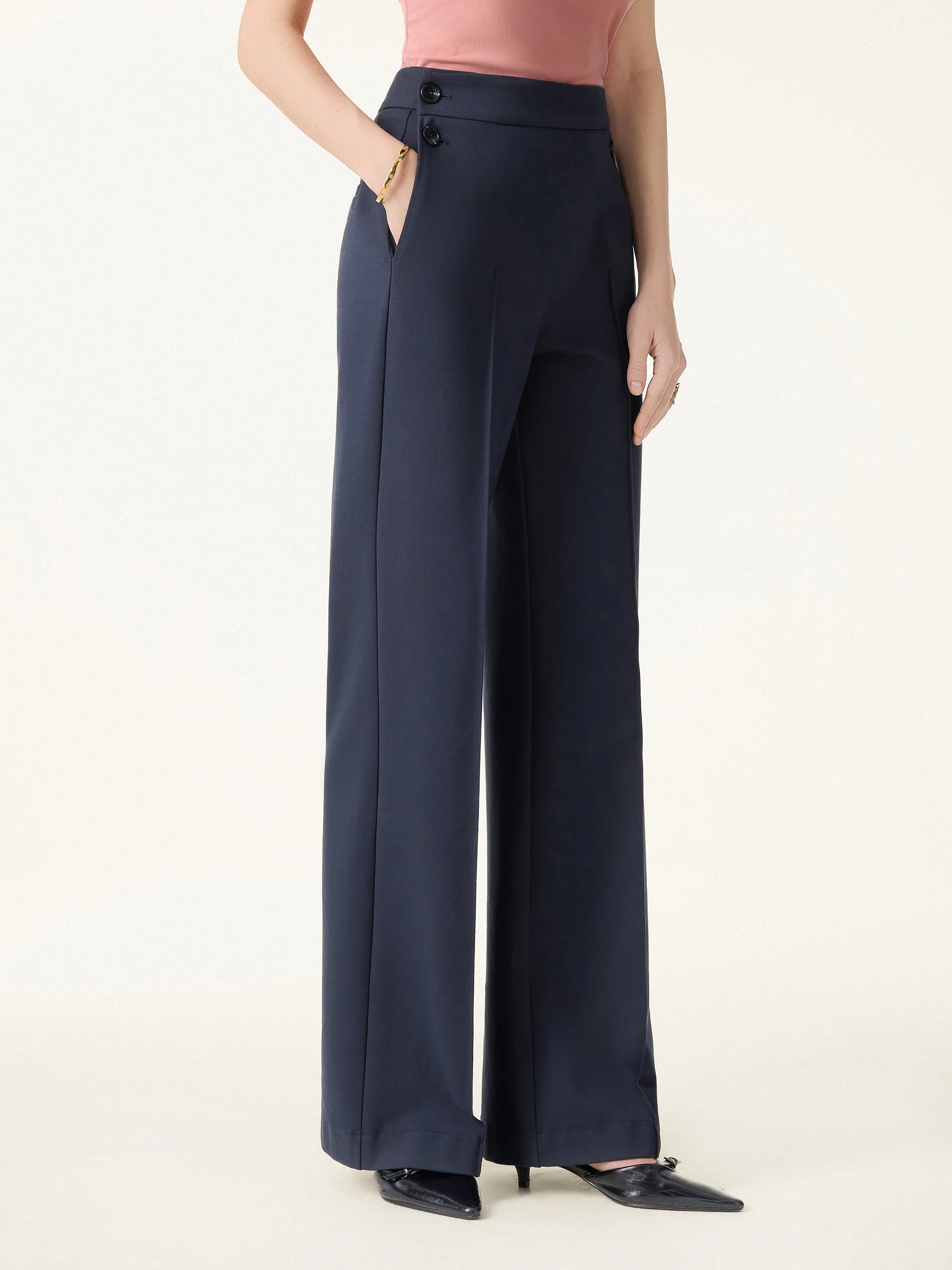 4-Way Stretch A-Line Wide Leg Pull-on Work Pants with Pockets - Image 7