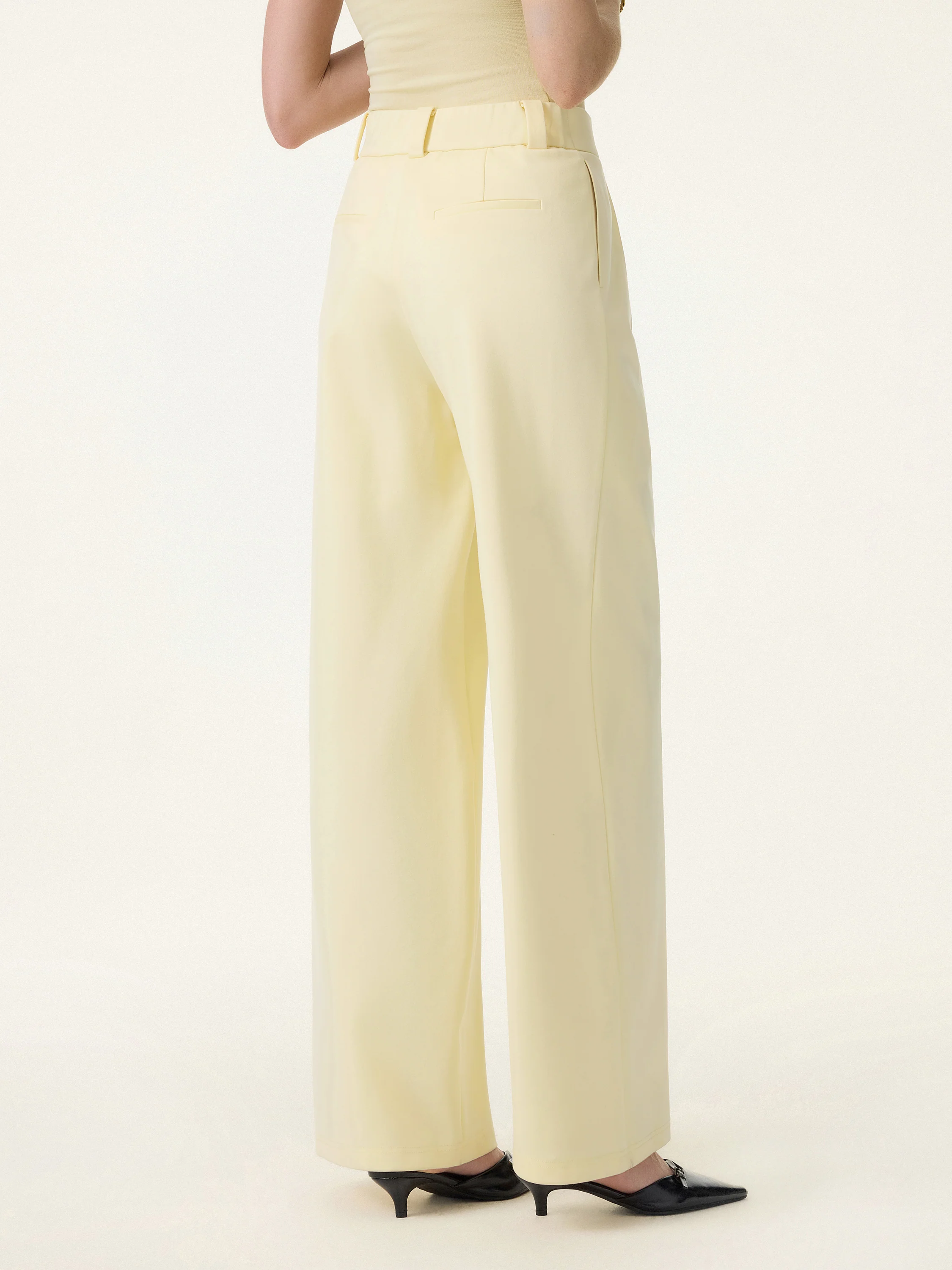 4-Way Stretch Drapey Mid Rise Wide Leg Work Pants - Image 14
