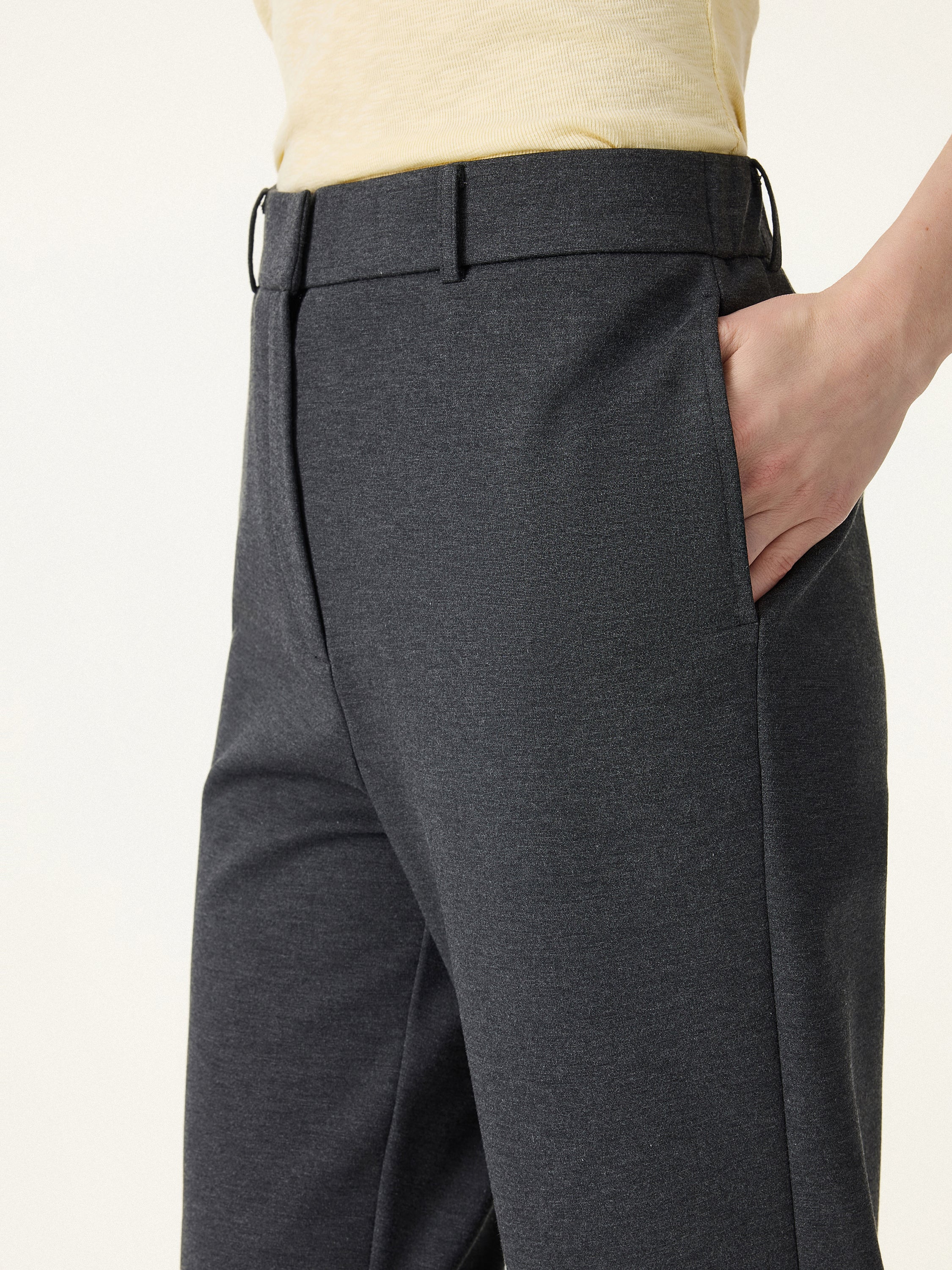 4-Way Stretch High Rise Tapered Leg Pants with Pockets - Image 4
