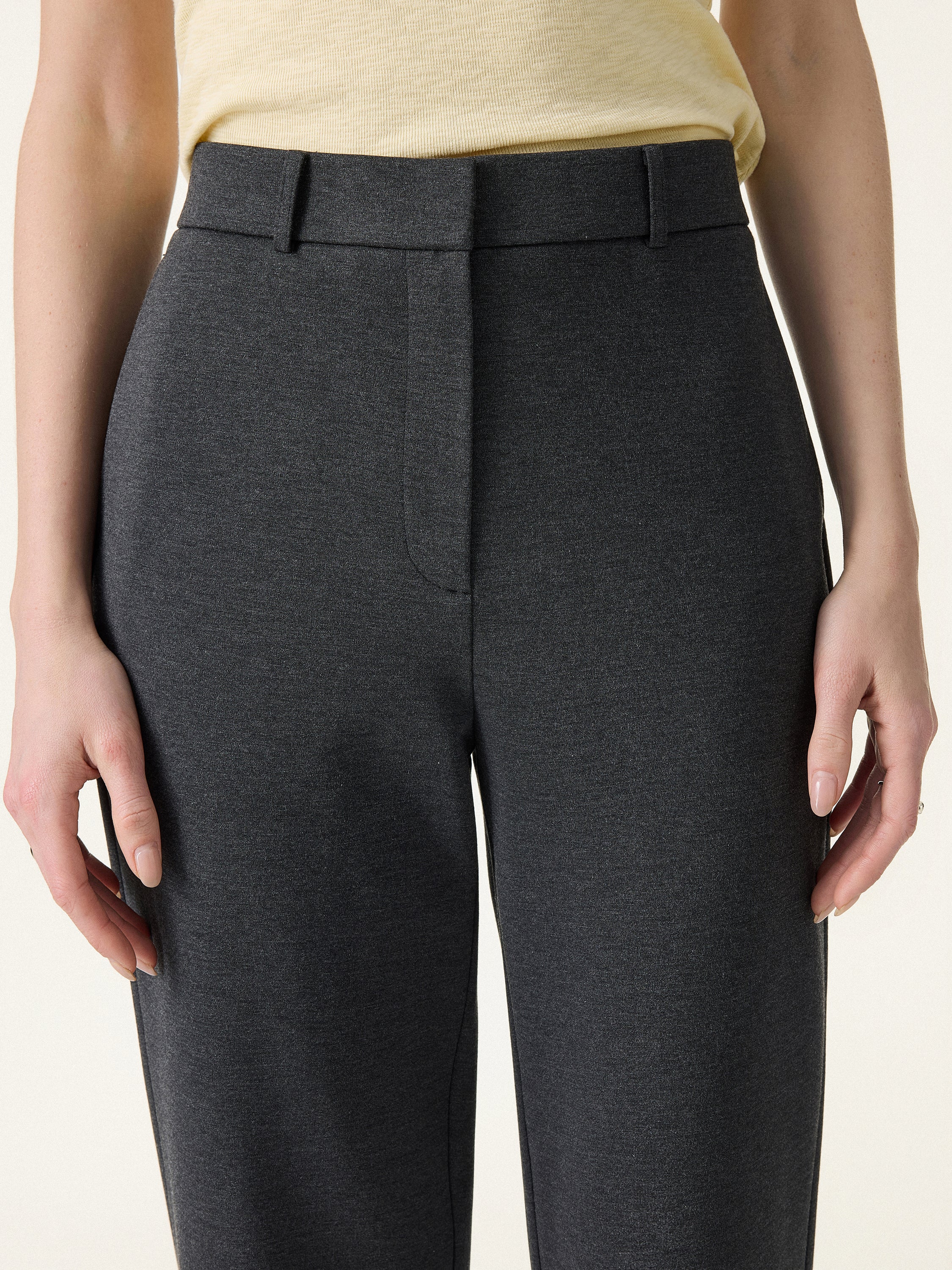 4-Way Stretch High Rise Tapered Leg Pants with Pockets - Image 6