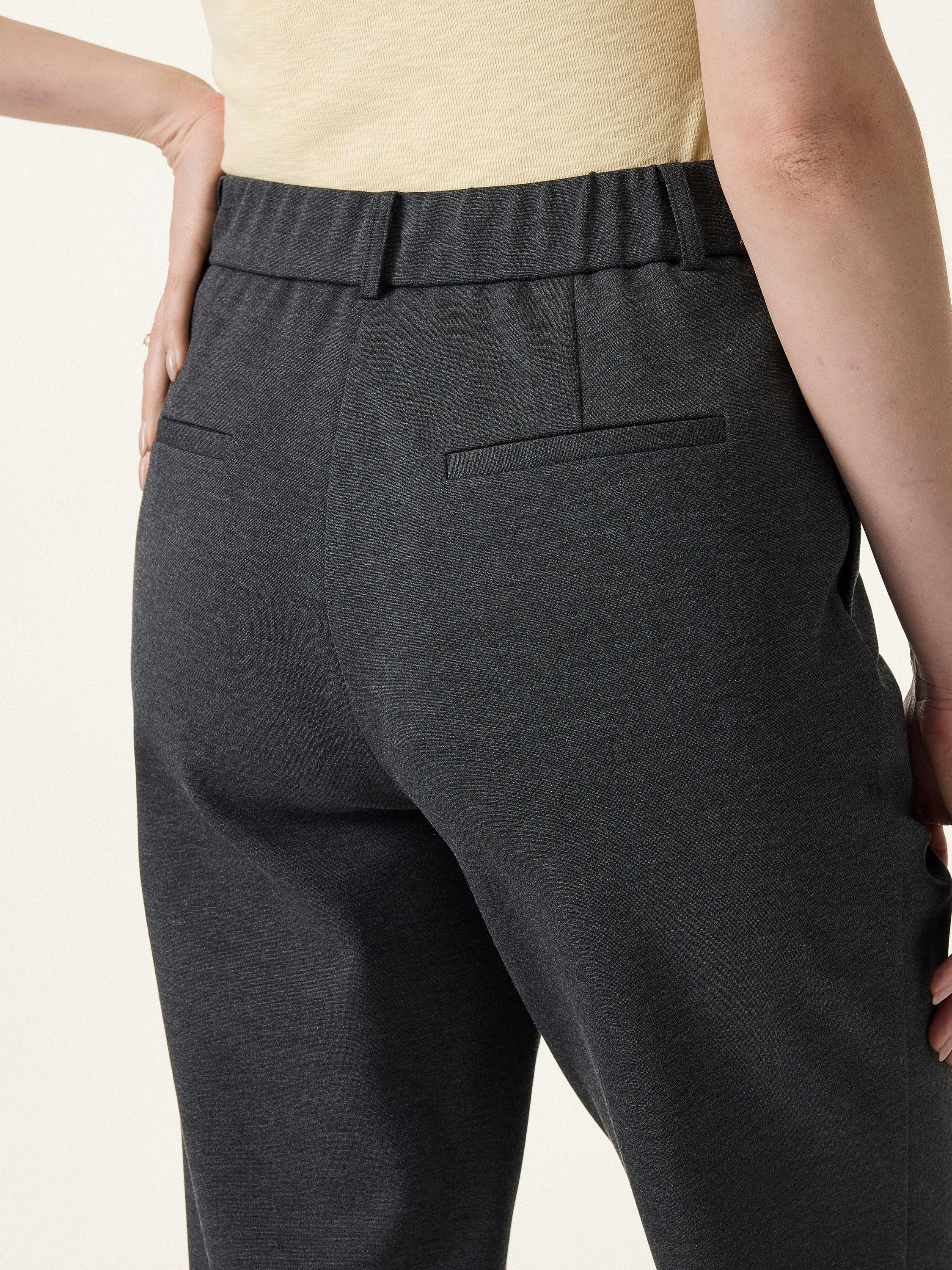 4-Way Stretch High Rise Tapered Leg Pants with Pockets - Image 7