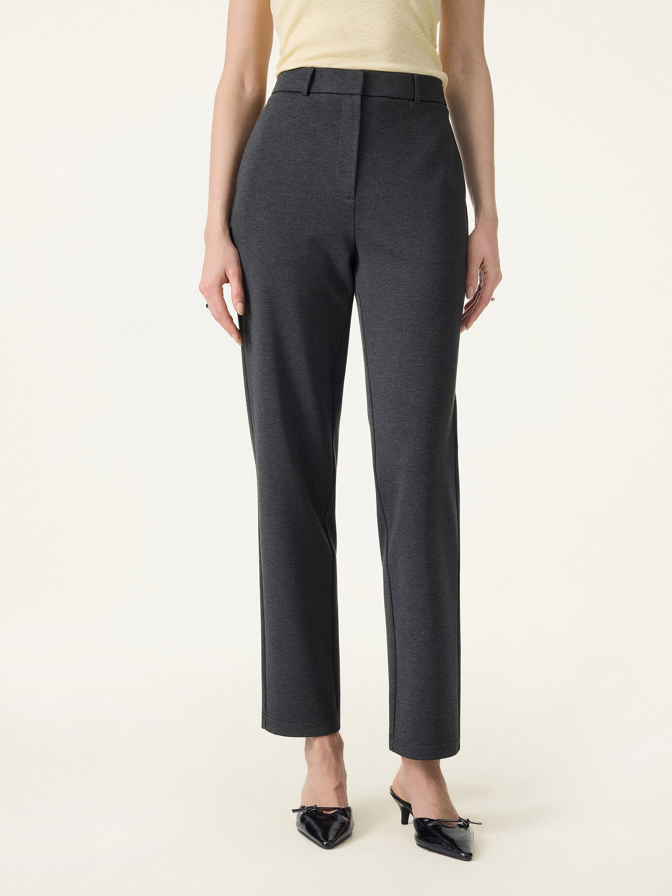 4-Way Stretch High Rise Tapered Leg Pants with Pockets - Image 8