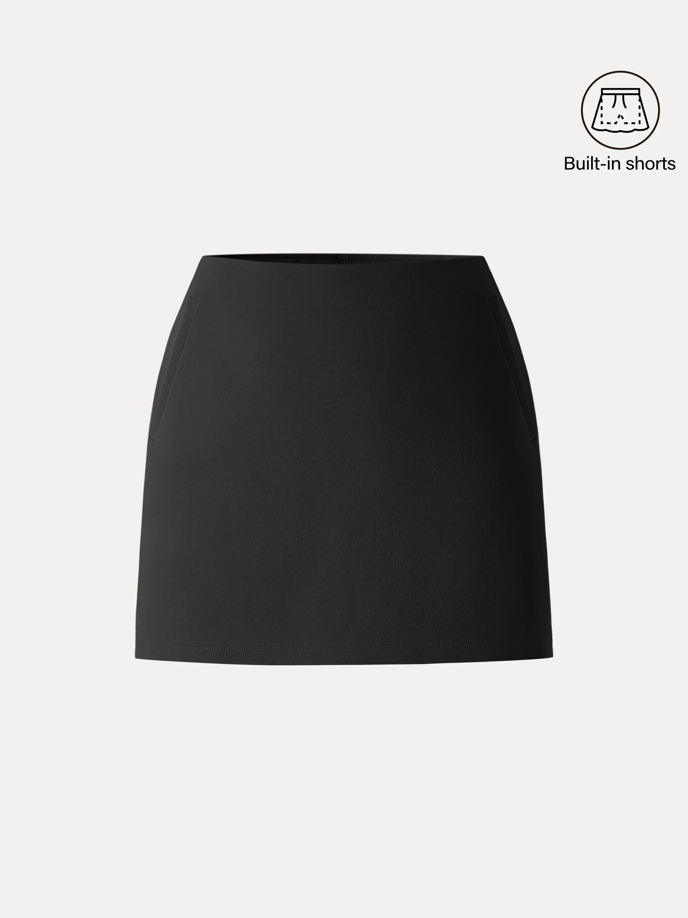 4-Way Stretch Mid Rise A-Line Skort with Pockets - Image 2