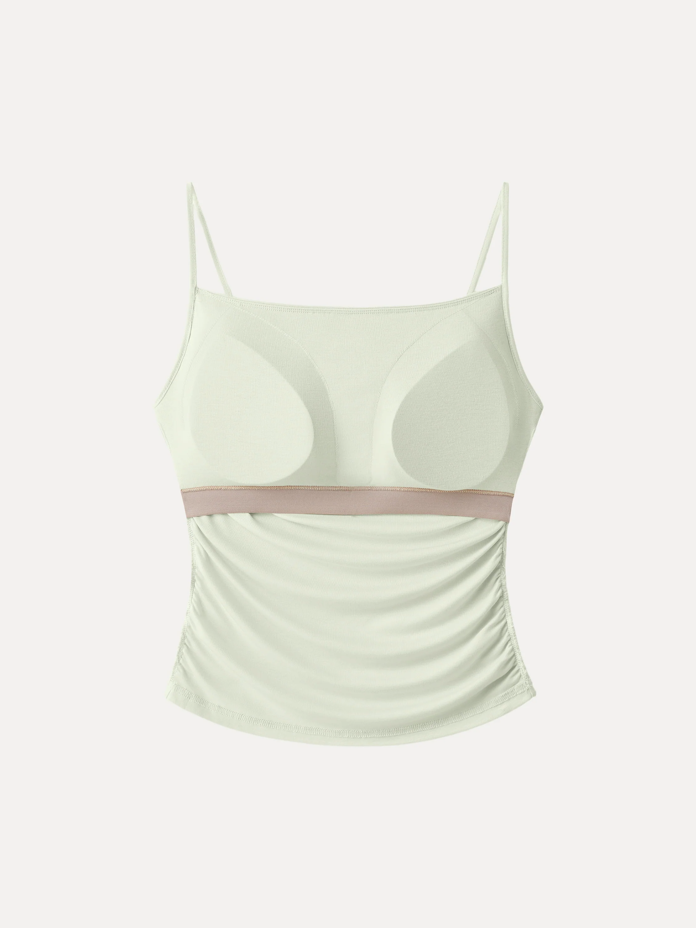 Adjustable Spaghetti Straps Side Ruched New Airy Bra Tank - Image 11