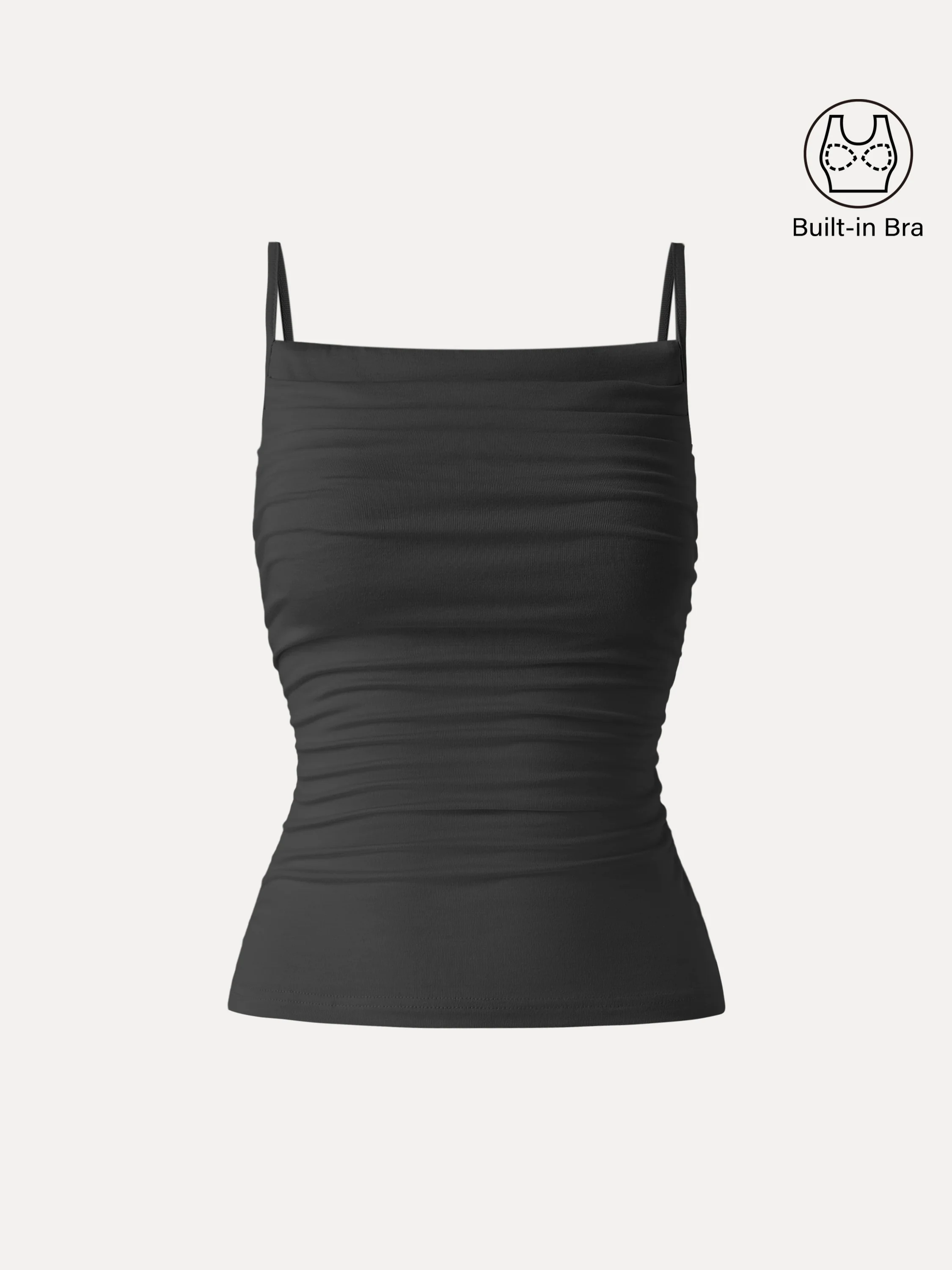 Adjustable Spaghetti Straps Side Ruched New Airy Bra Tank - Image 14