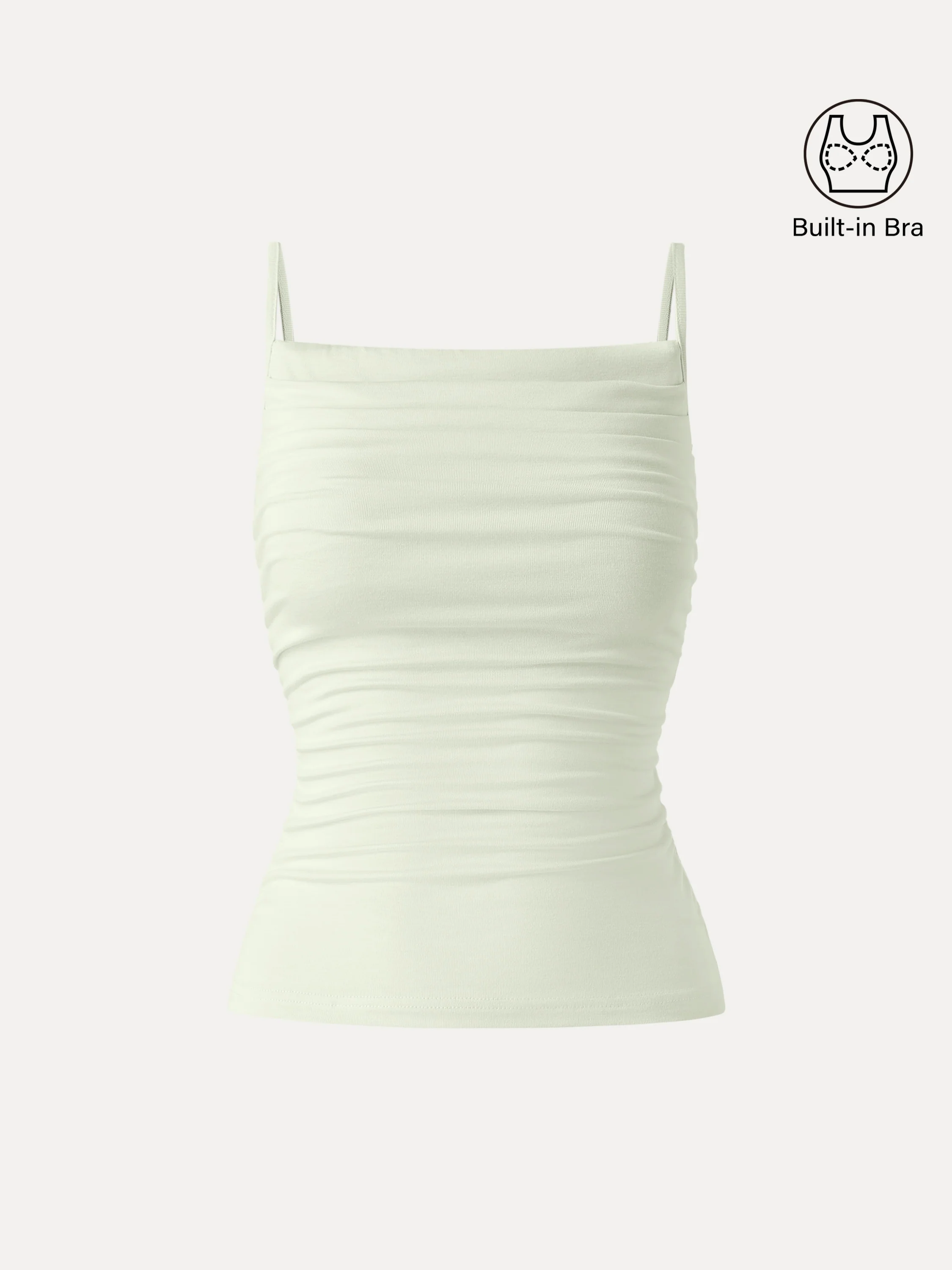 Adjustable Spaghetti Straps Side Ruched New Airy Bra Tank - Image 4