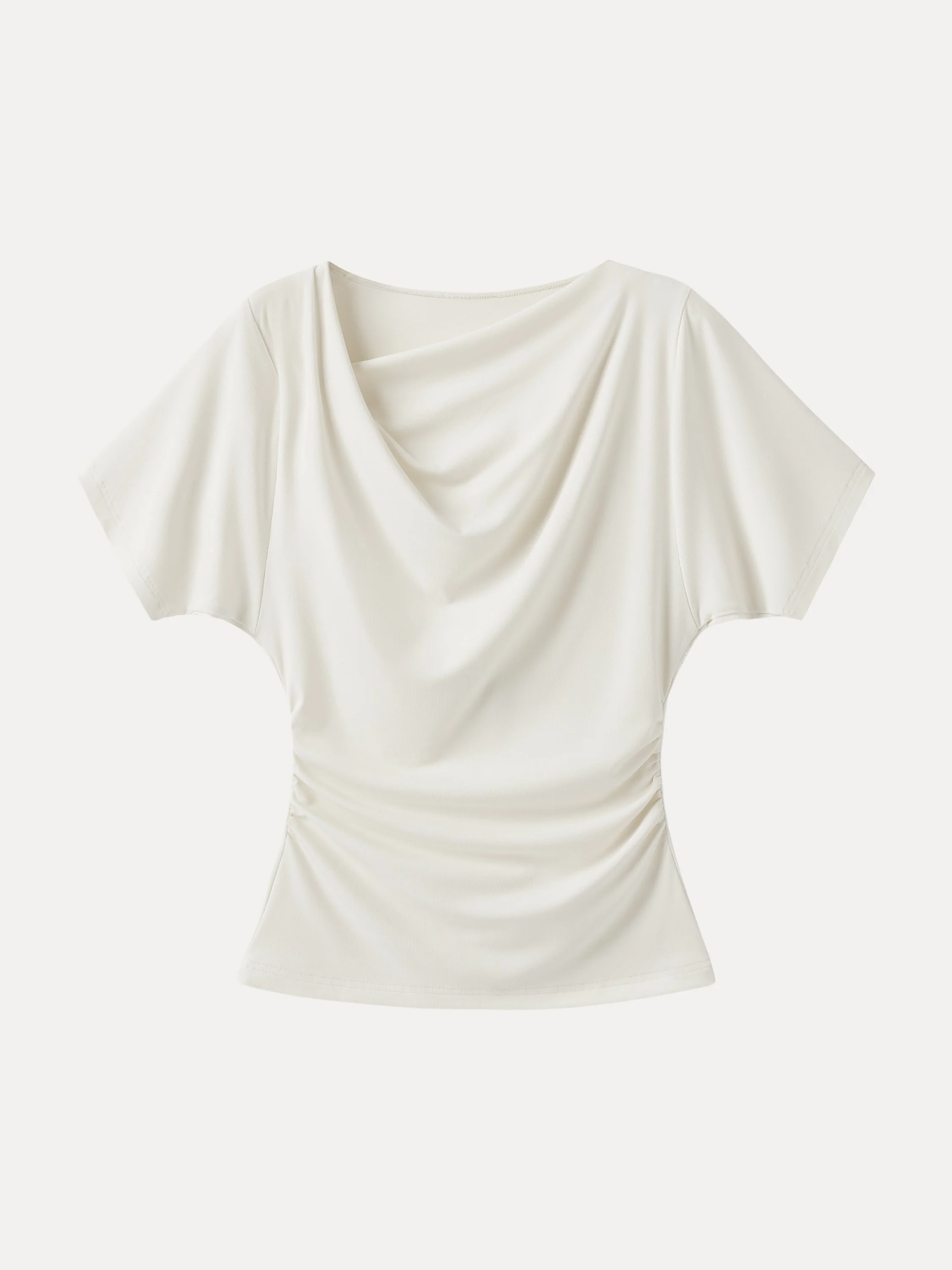 Asymmetrical Cowl Neck Ruched Top - Image 10