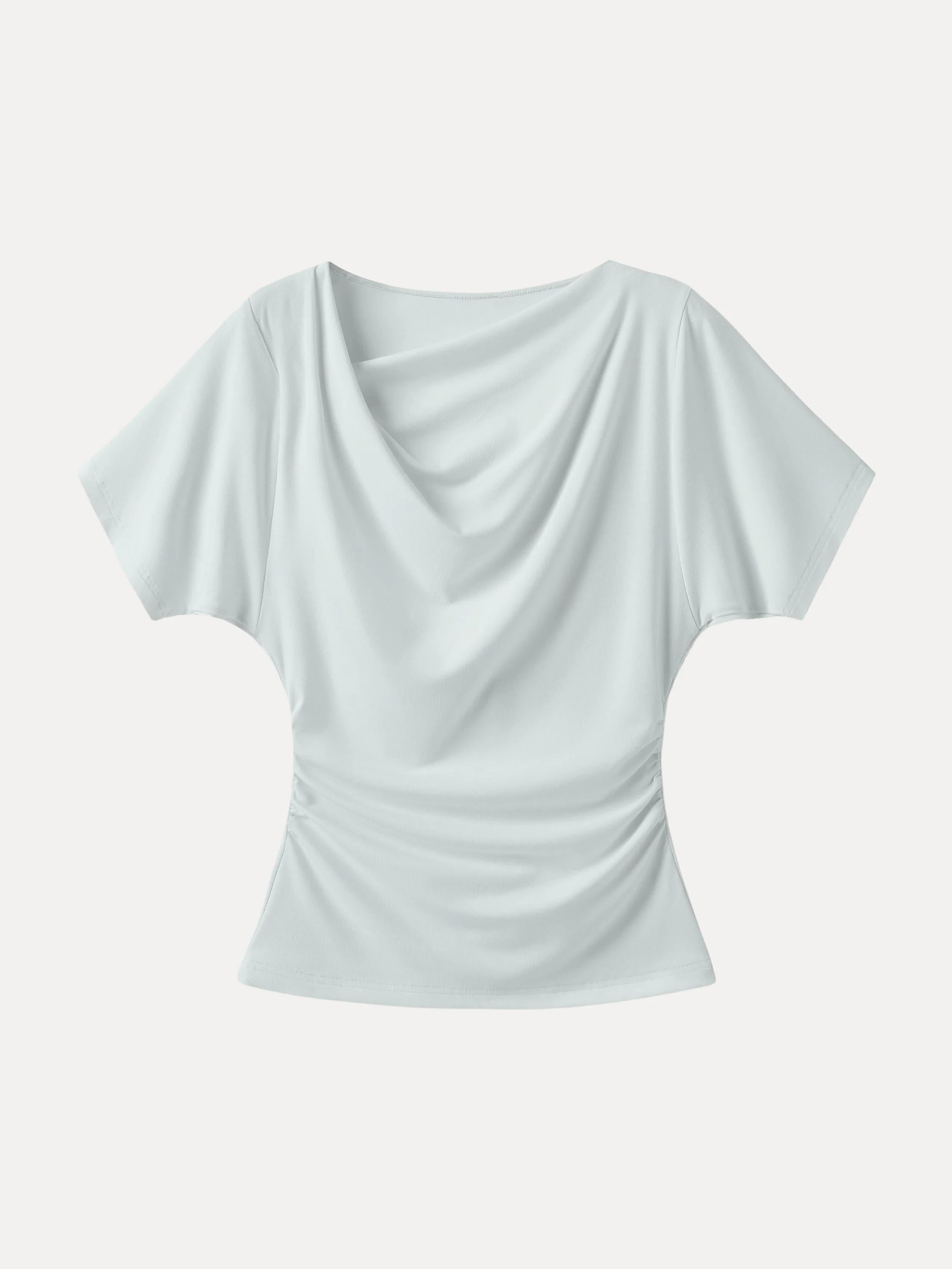 Asymmetrical Cowl Neck Ruched Top - Image 13