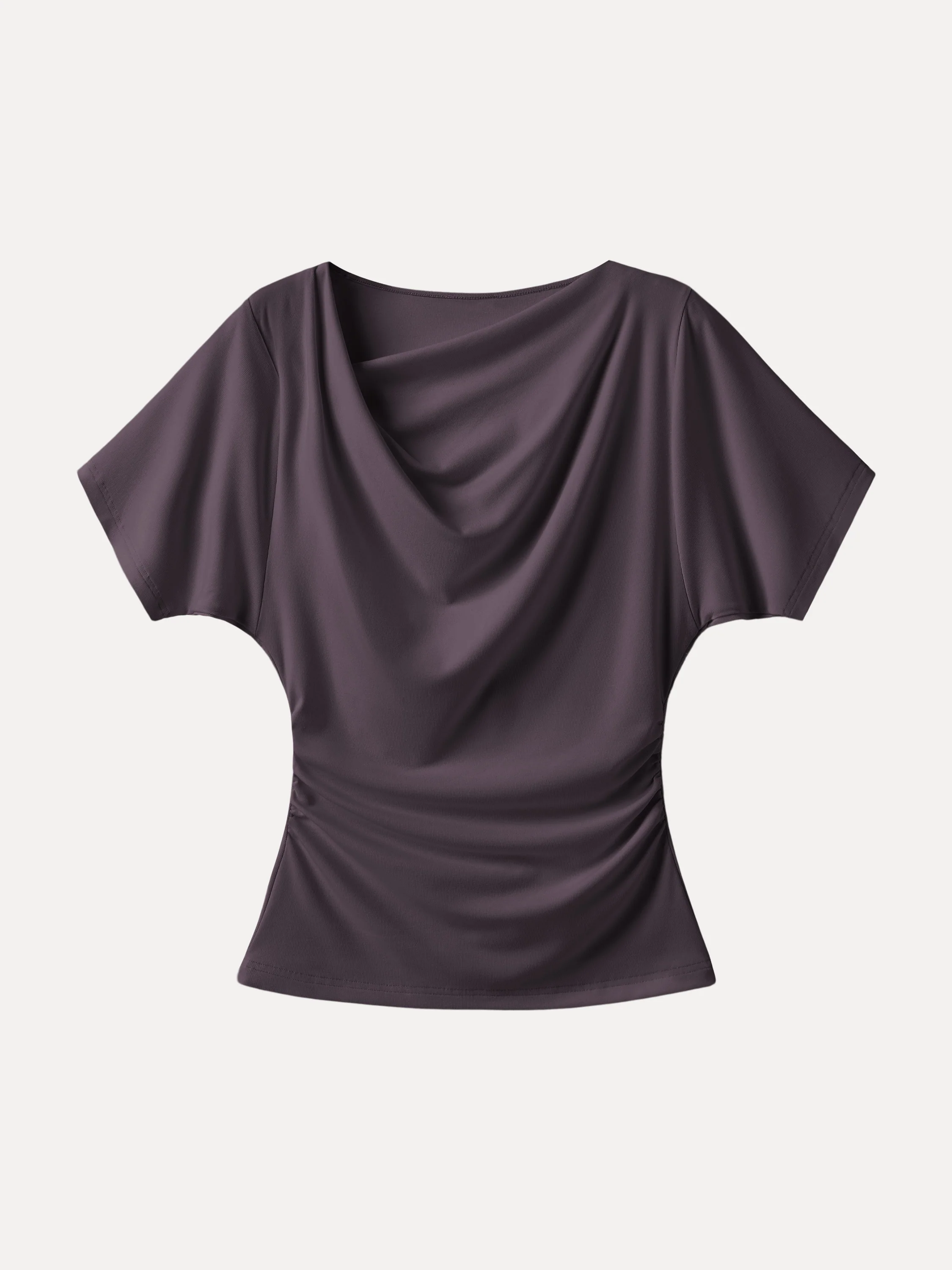 Asymmetrical Cowl Neck Ruched Top - Image 16