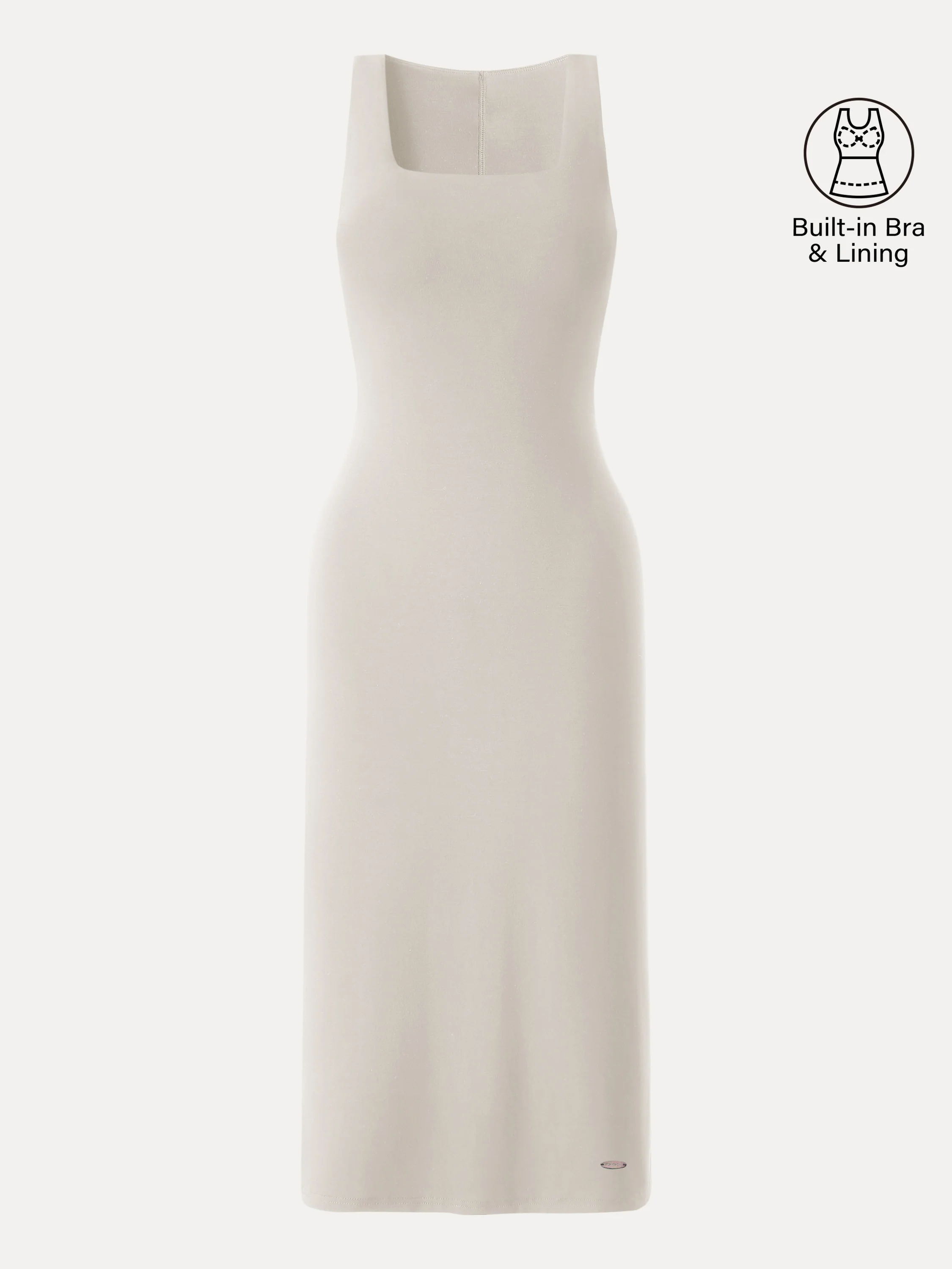 Back Smoothing Bandless Square Neck Midi Bra Dress - Image 15