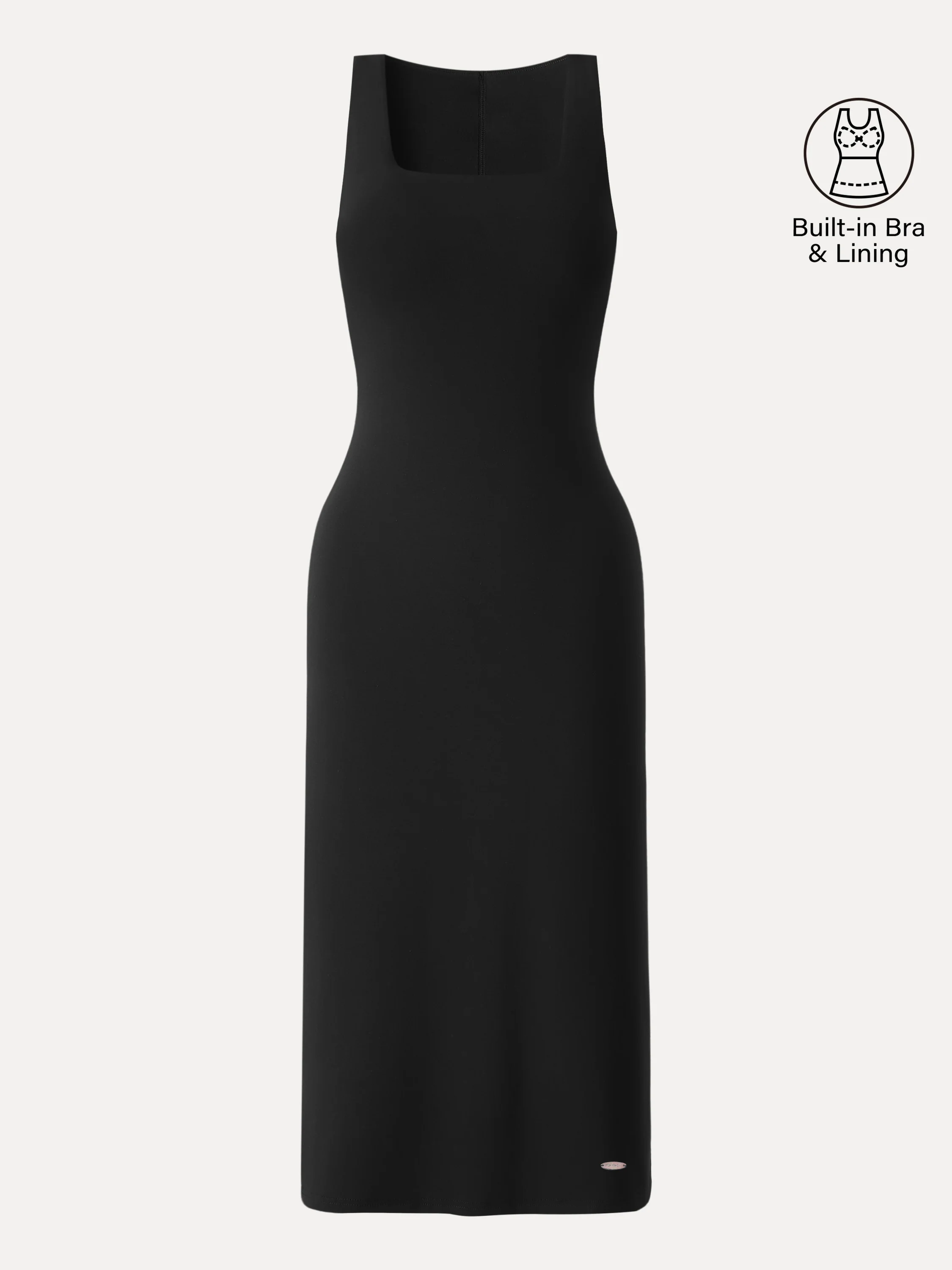 Back Smoothing Bandless Square Neck Midi Bra Dress - Image 2
