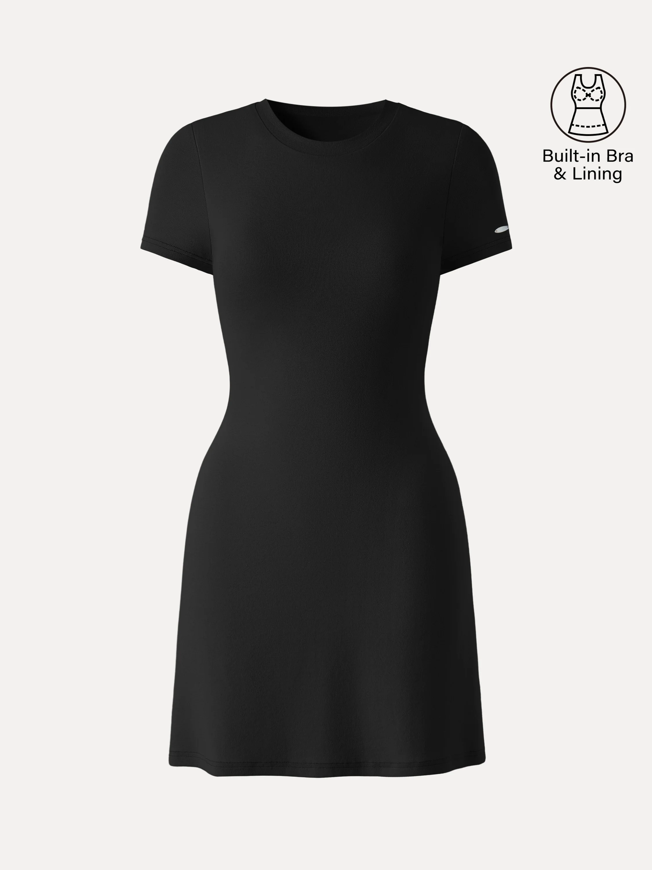 Back Smoothing Everyday Cotton Short Sleeve Mini Bra Dress