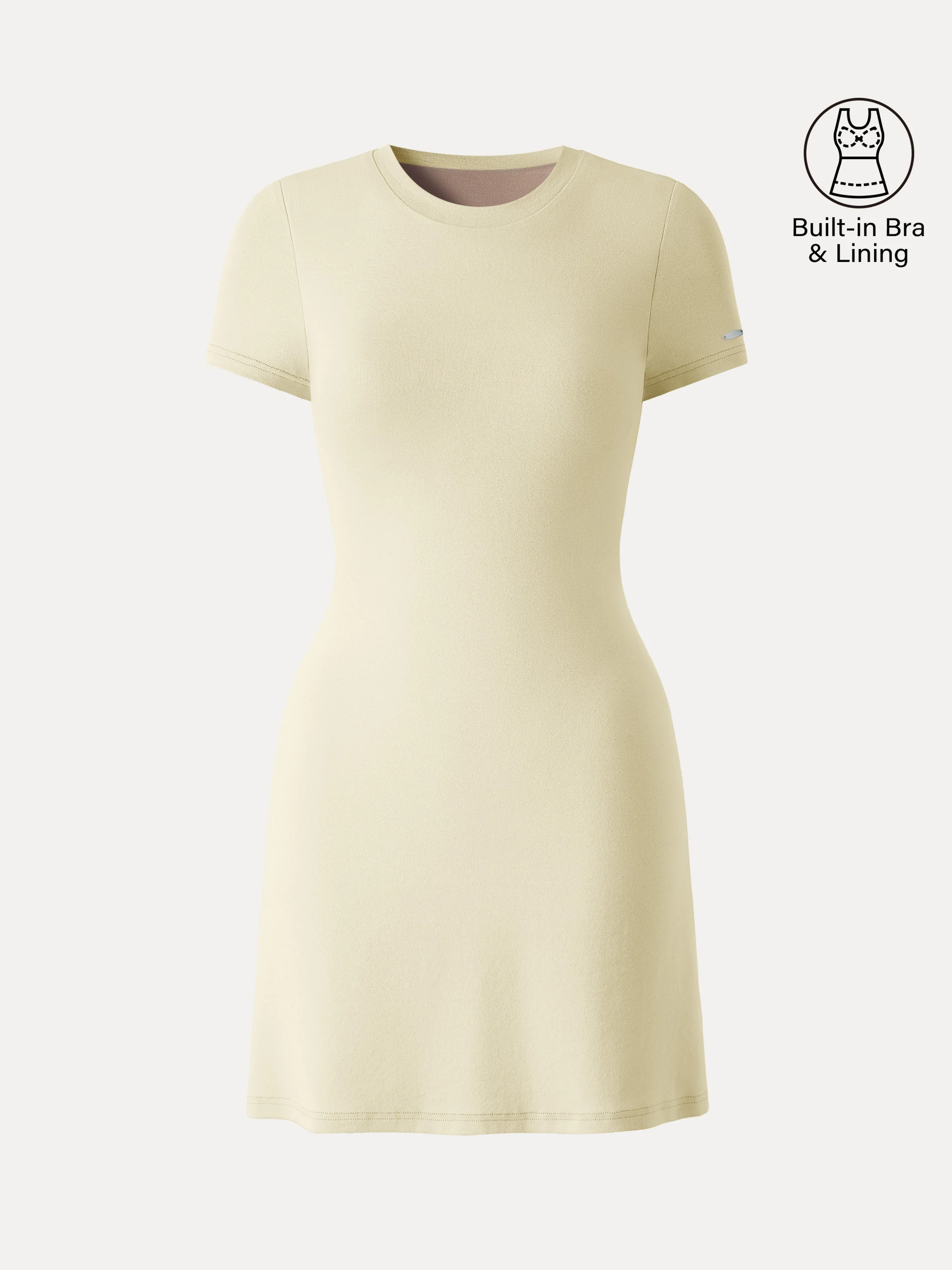 Back Smoothing Everyday Cotton Short Sleeve Mini Bra Dress - Image 4