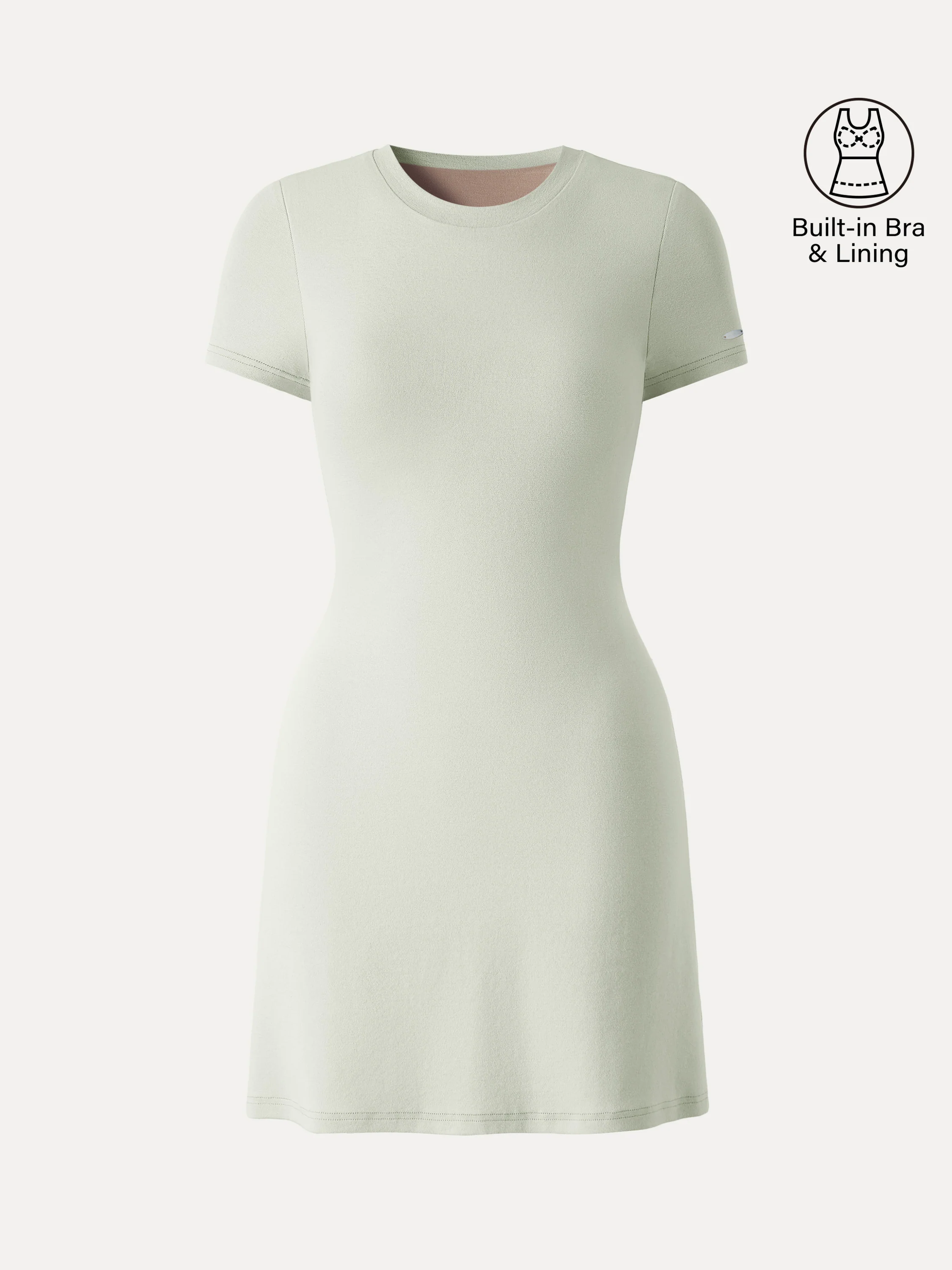 Back Smoothing Everyday Cotton Short Sleeve Mini Bra Dress - Image 6
