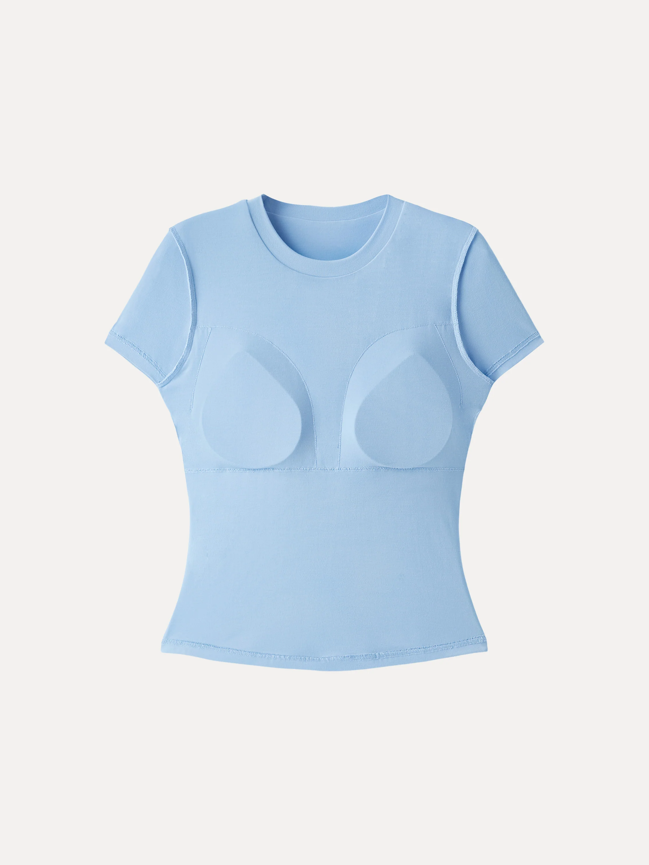 Back Smoothing Slimming Crew Neck Everyday Bra Tee - Image 7