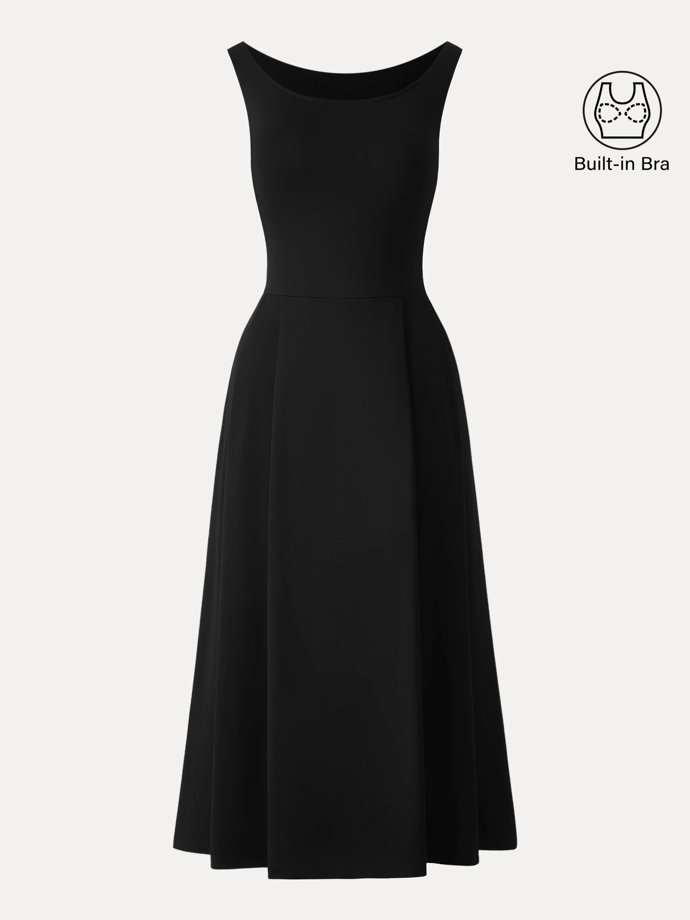 Balletic Scoop Neck Midi Bra Dress with Pockets - Image 11