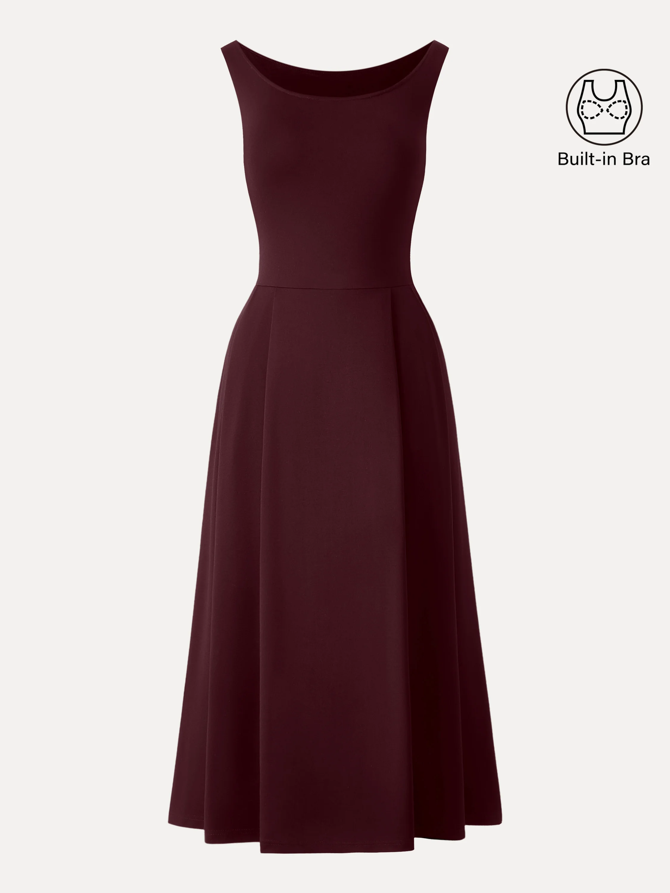 Balletic Scoop Neck Midi Bra Dress with Pockets - Image 13