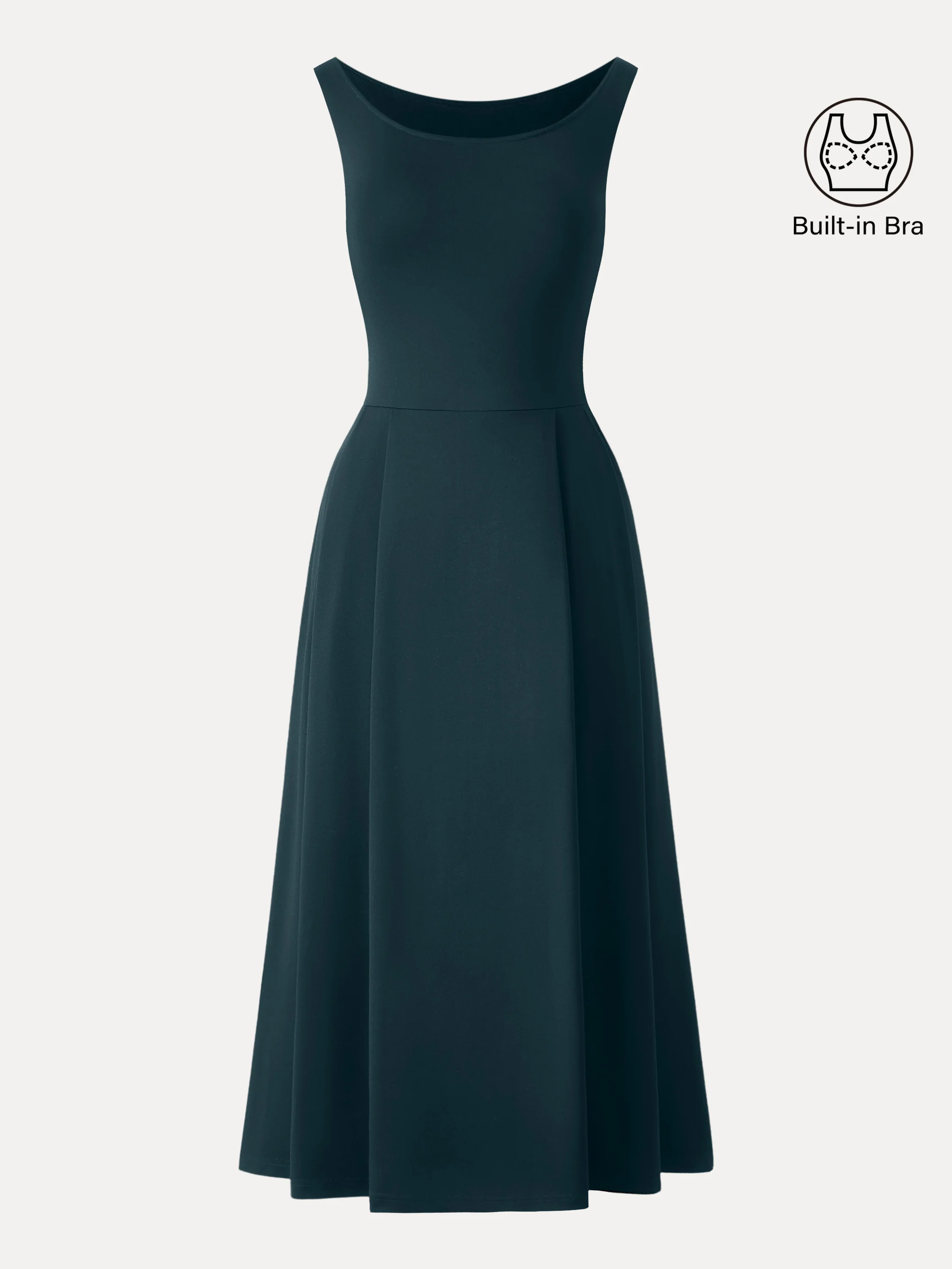 Balletic Scoop Neck Midi Bra Dress with Pockets - Image 14