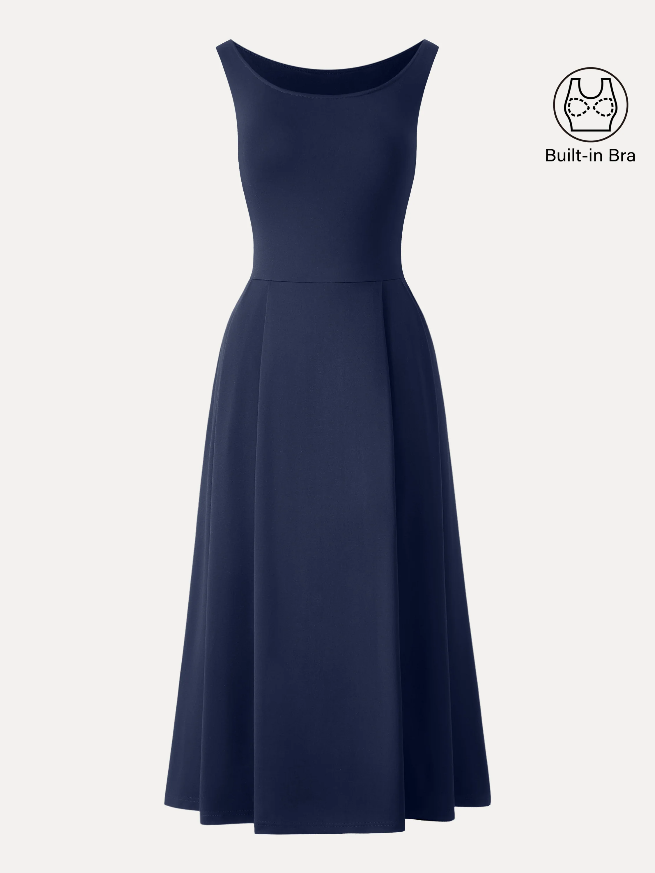 Balletic Scoop Neck Midi Bra Dress with Pockets - Image 15