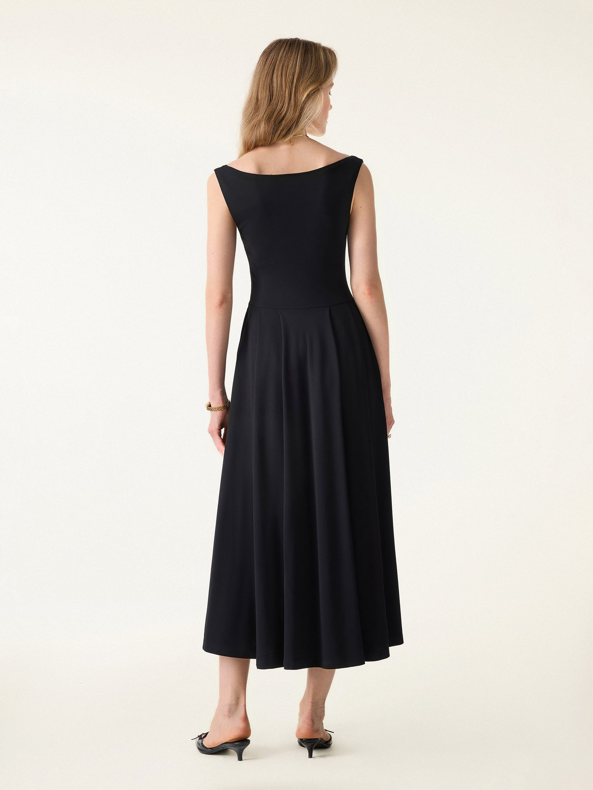 Balletic Scoop Neck Midi Bra Dress with Pockets - Image 9