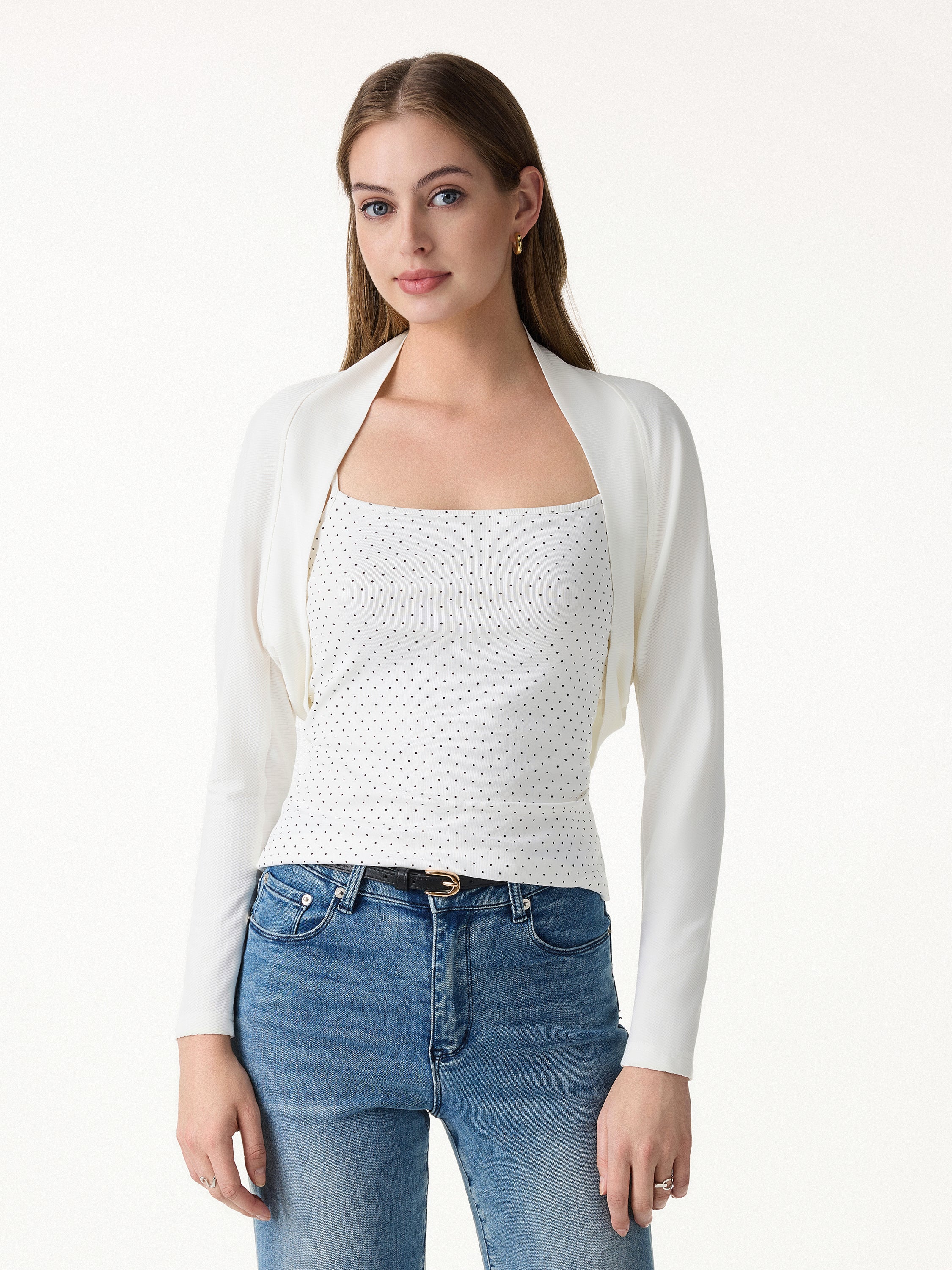 Bamboo Blend Breathable Summer Cropped Shrug Cardigan - Image 3