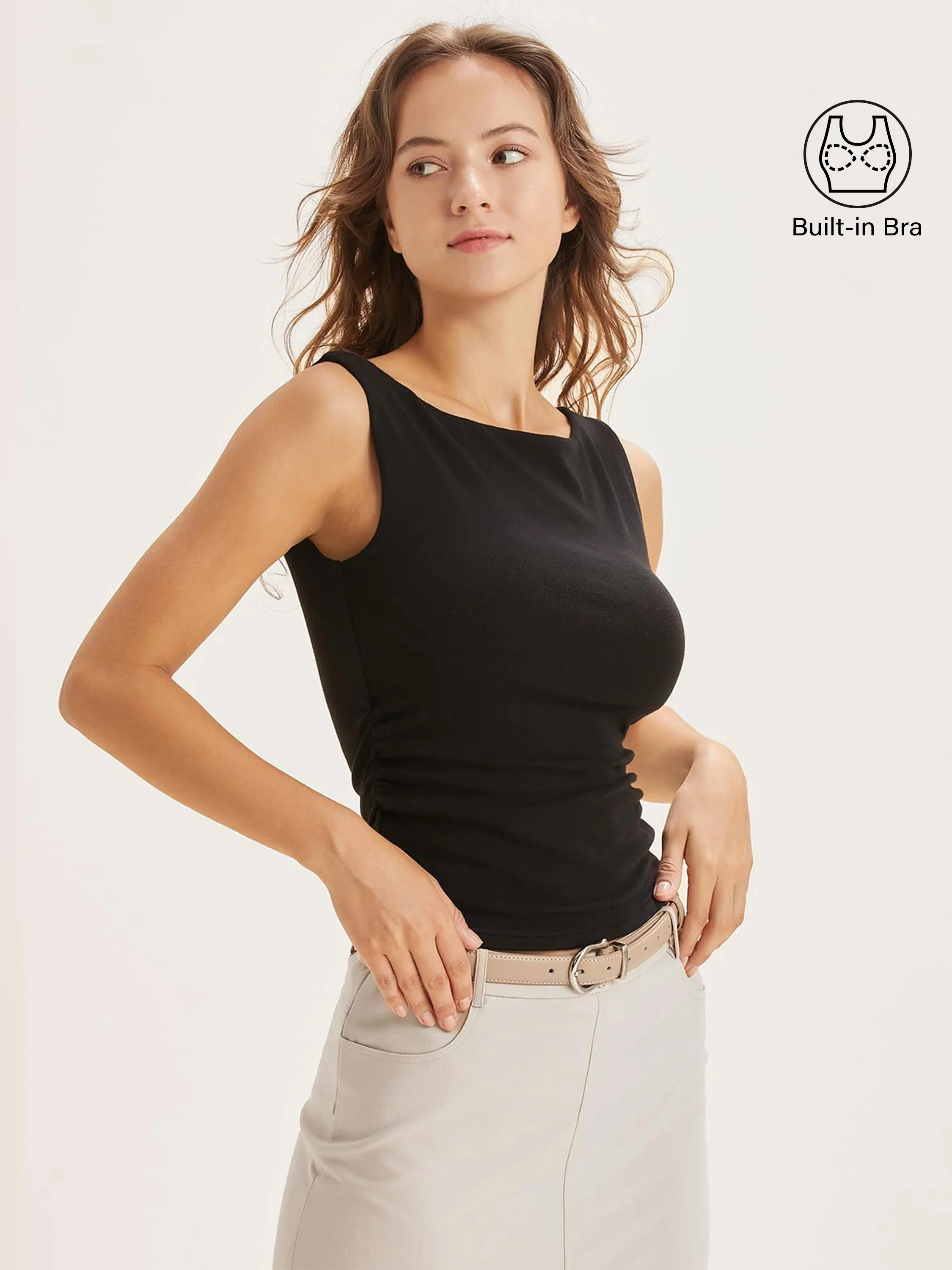 Boat Neck Bra Tank Top - Image 3