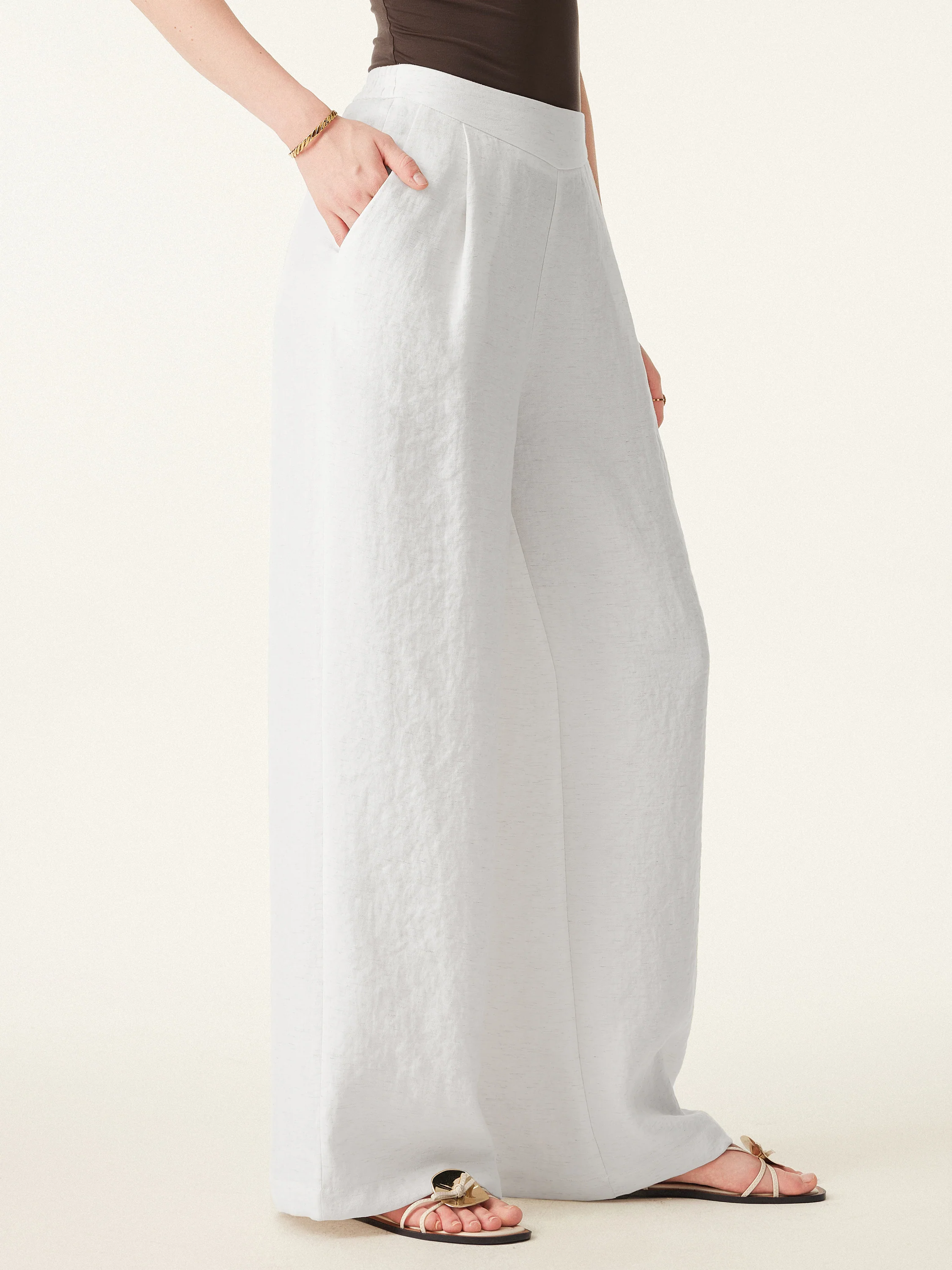 Breezy Linen Mid Rise Wide Leg Pant with Pockets - Image 11