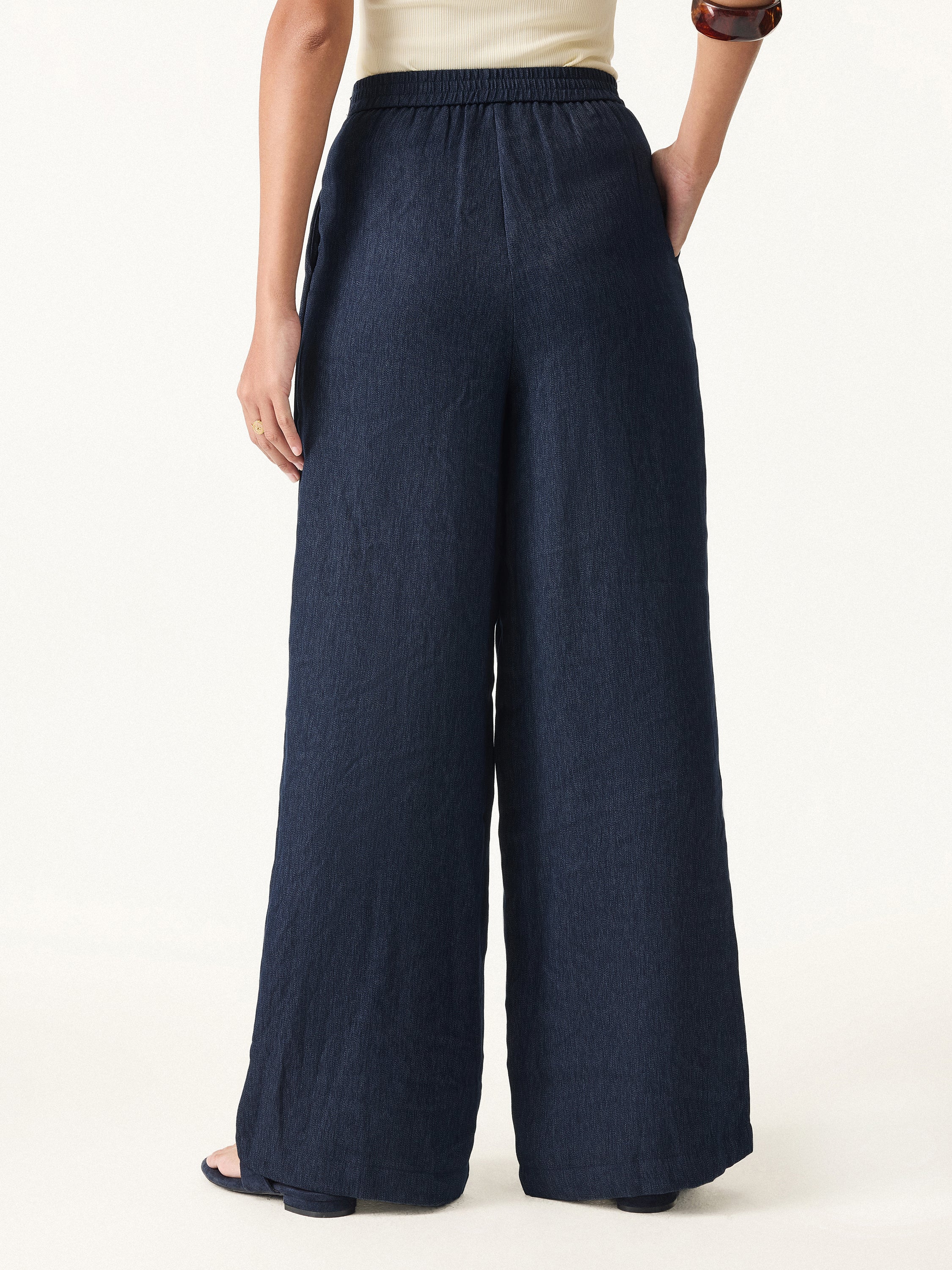 Breezy Linen Mid Rise Wide Leg Pant with Pockets - Image 19