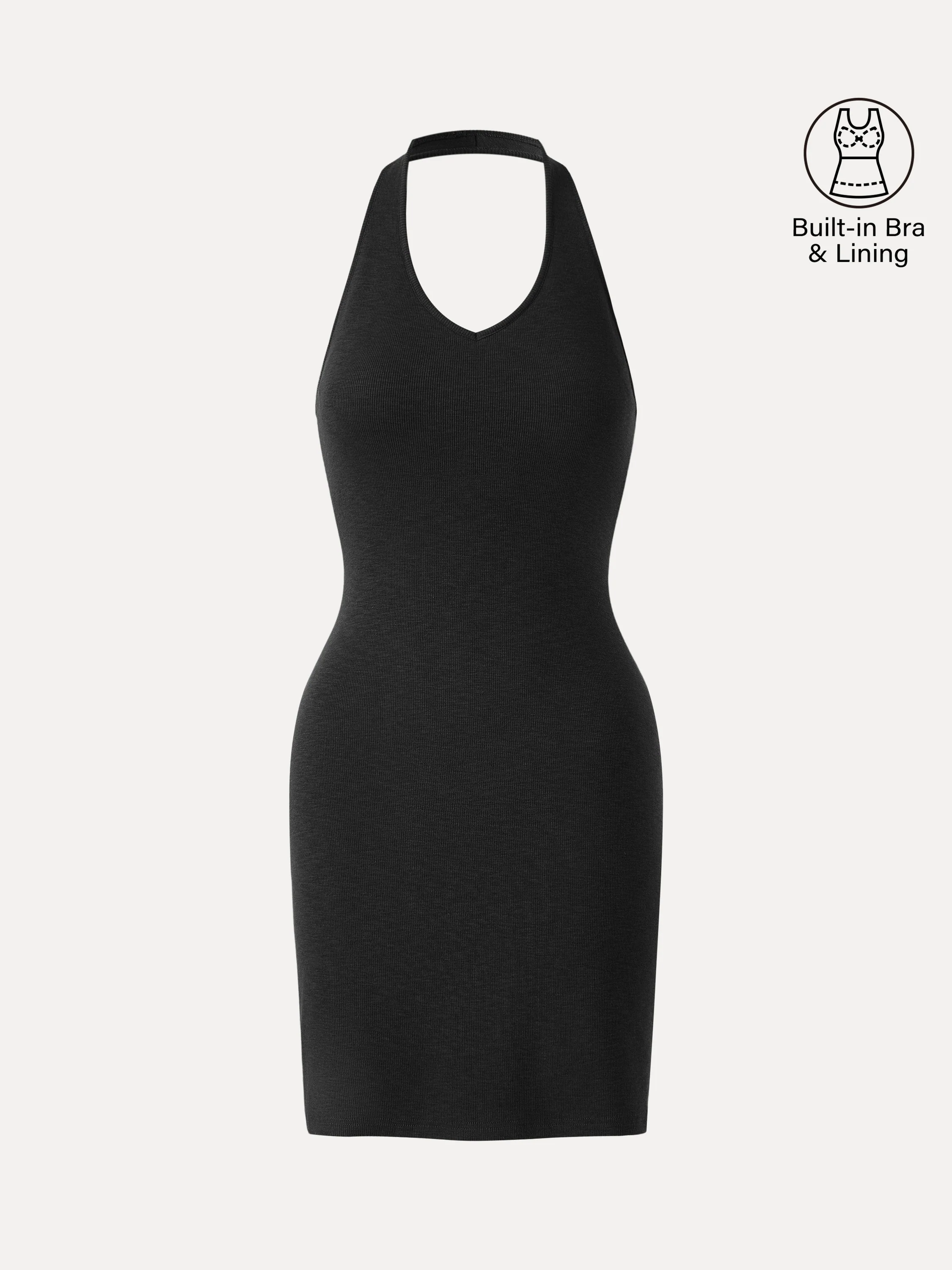 Classic Halter Neck Opend Back Mini Bra Dress - Image 11