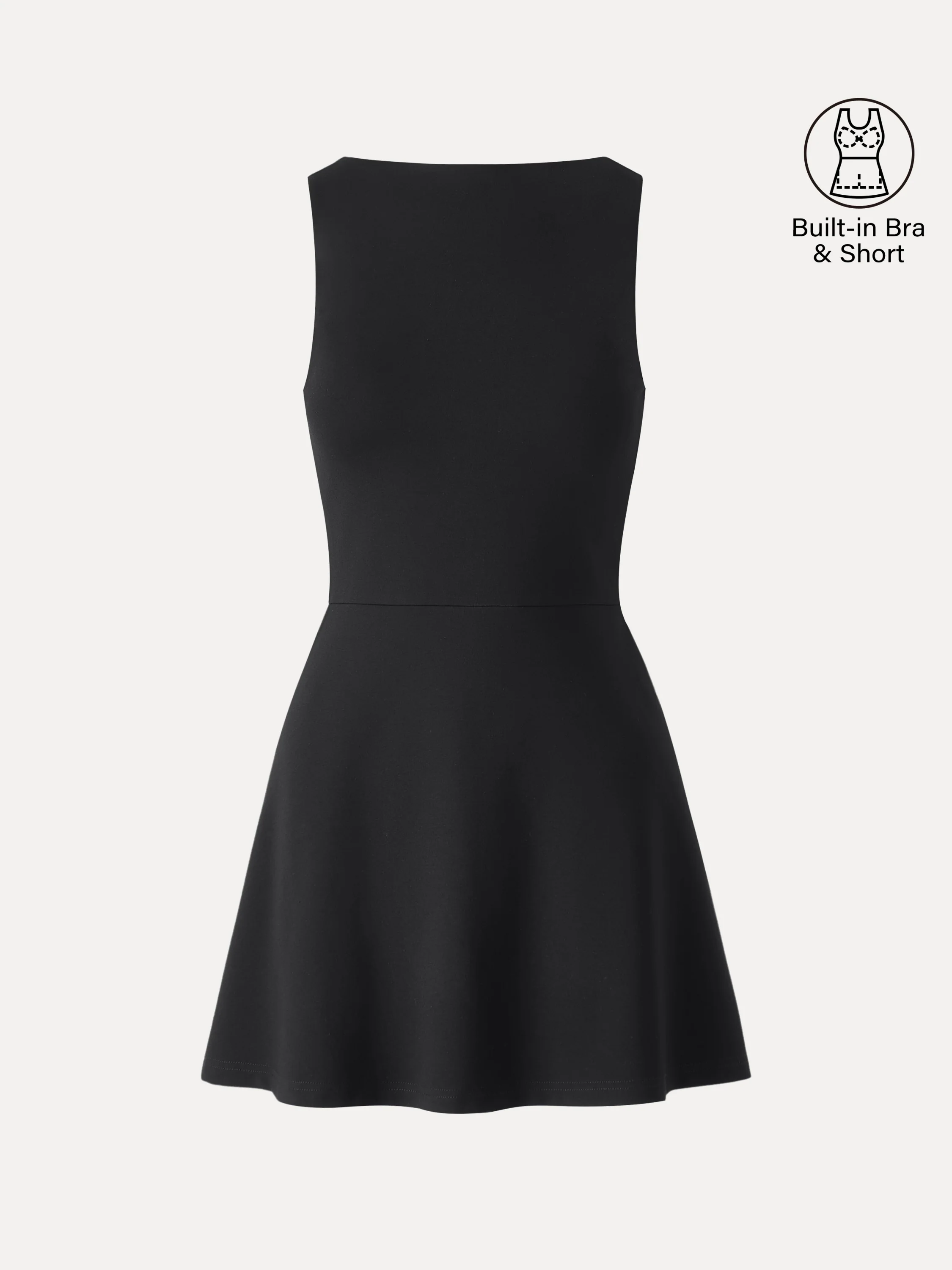 Classy Boatneck Fit-and-Flare Mini Bra Dress - Image 13