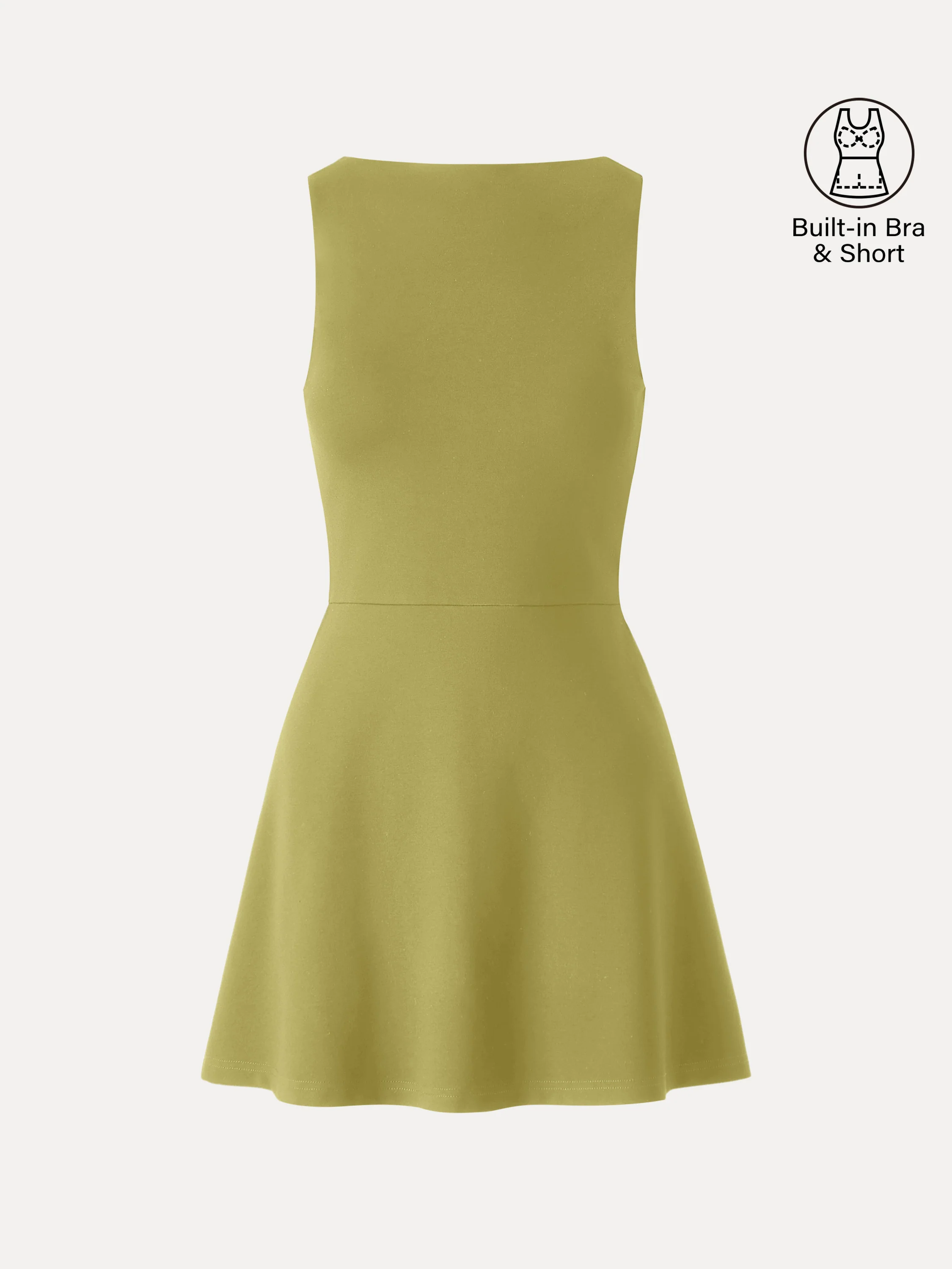 Classy Boatneck Fit-and-Flare Mini Bra Dress - Image 17