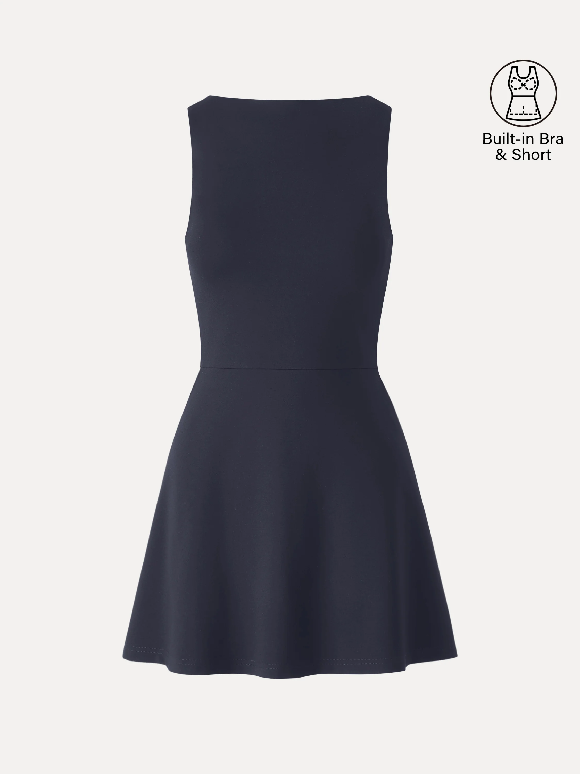 Classy Boatneck Fit-and-Flare Mini Bra Dress - Image 18