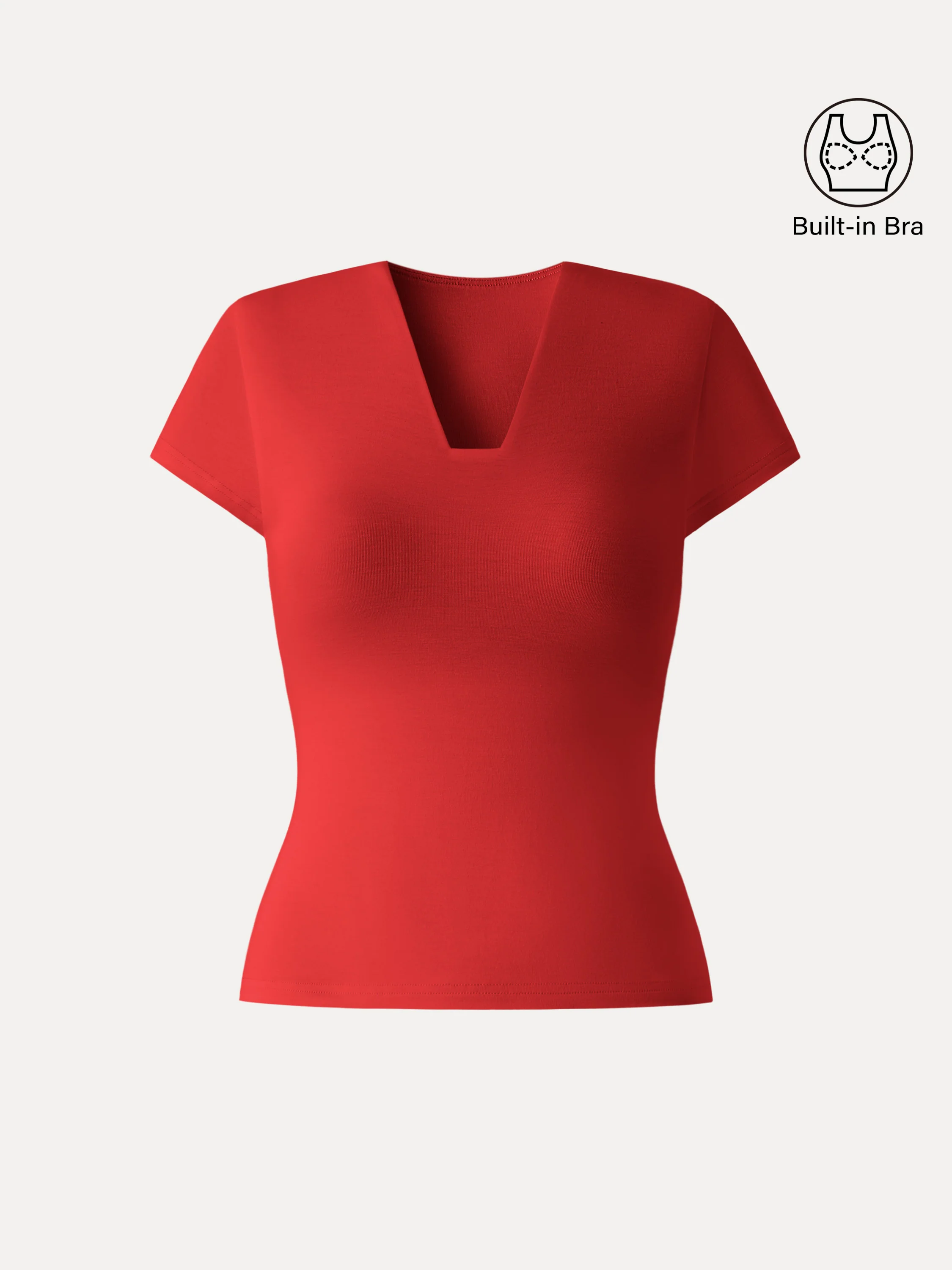 Cool Smooth V-Neck Cap Sleeve Bra Top - Image 2